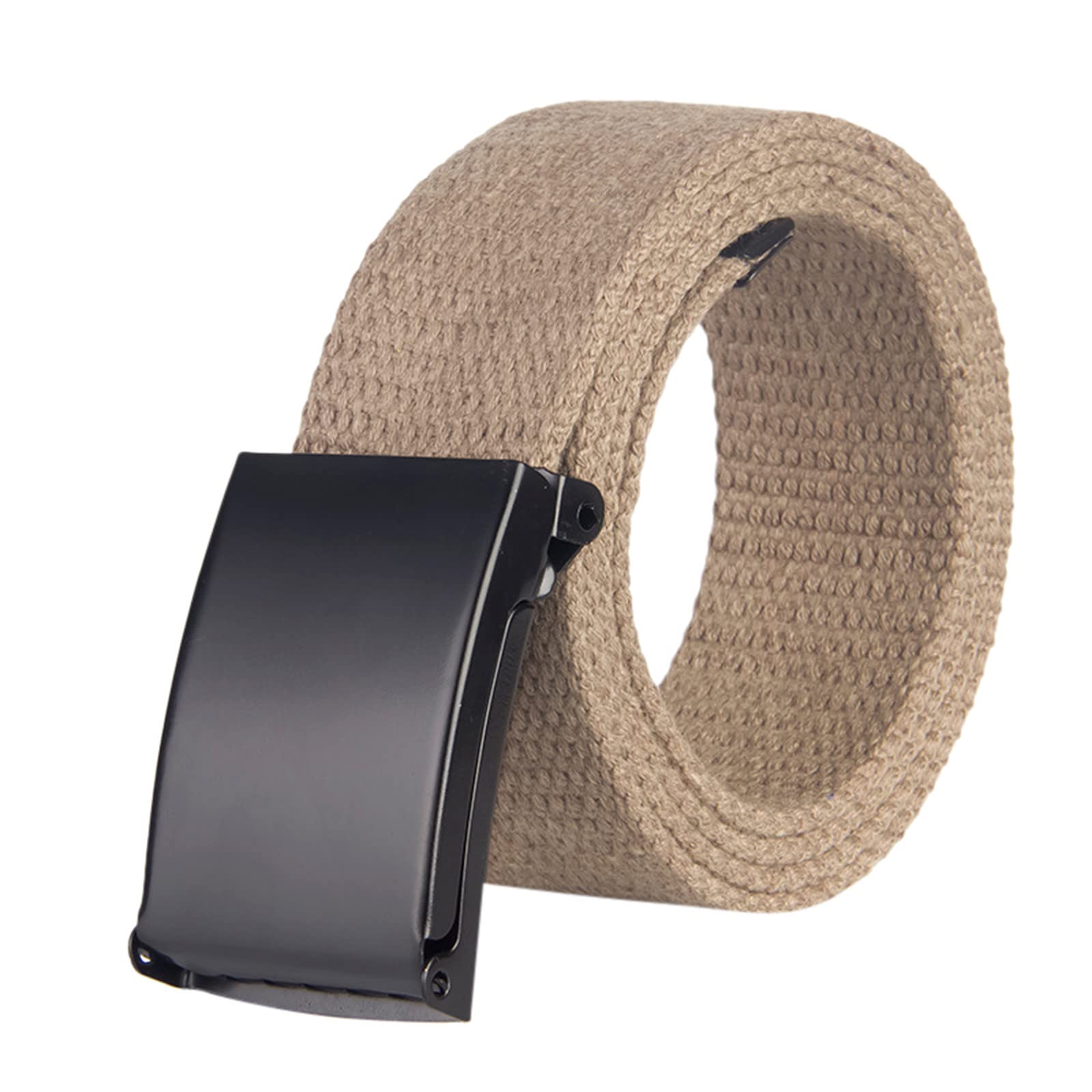 Men's Genuine Leather Slide Belt with Easy Adjustable Buckle - Black Dress & Casual Belt for Office, Jeans & Everyday Wear