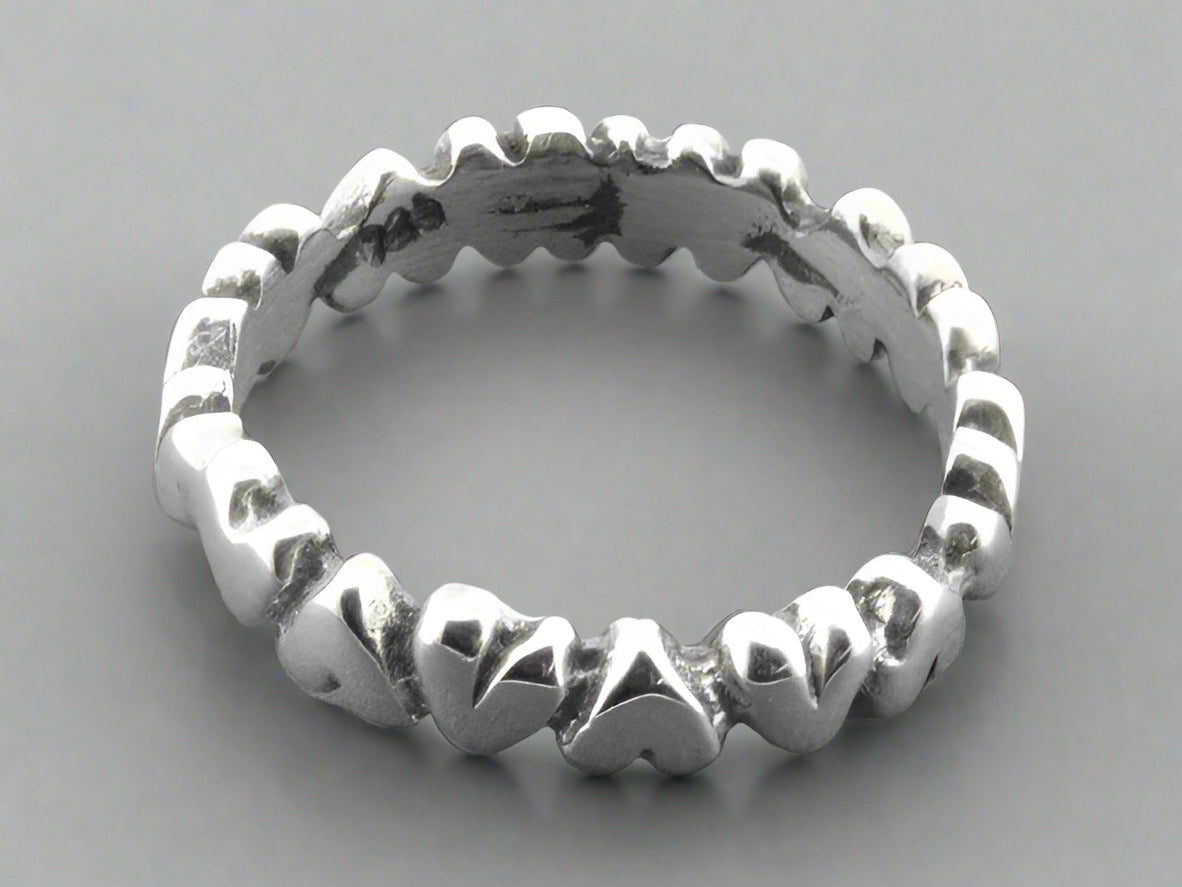 Sterling Silver Heart Band Ring - Elegant & Dainty Jewelry for Women - Perfect for Valentine's Day, Anniversary & Everyday Wear