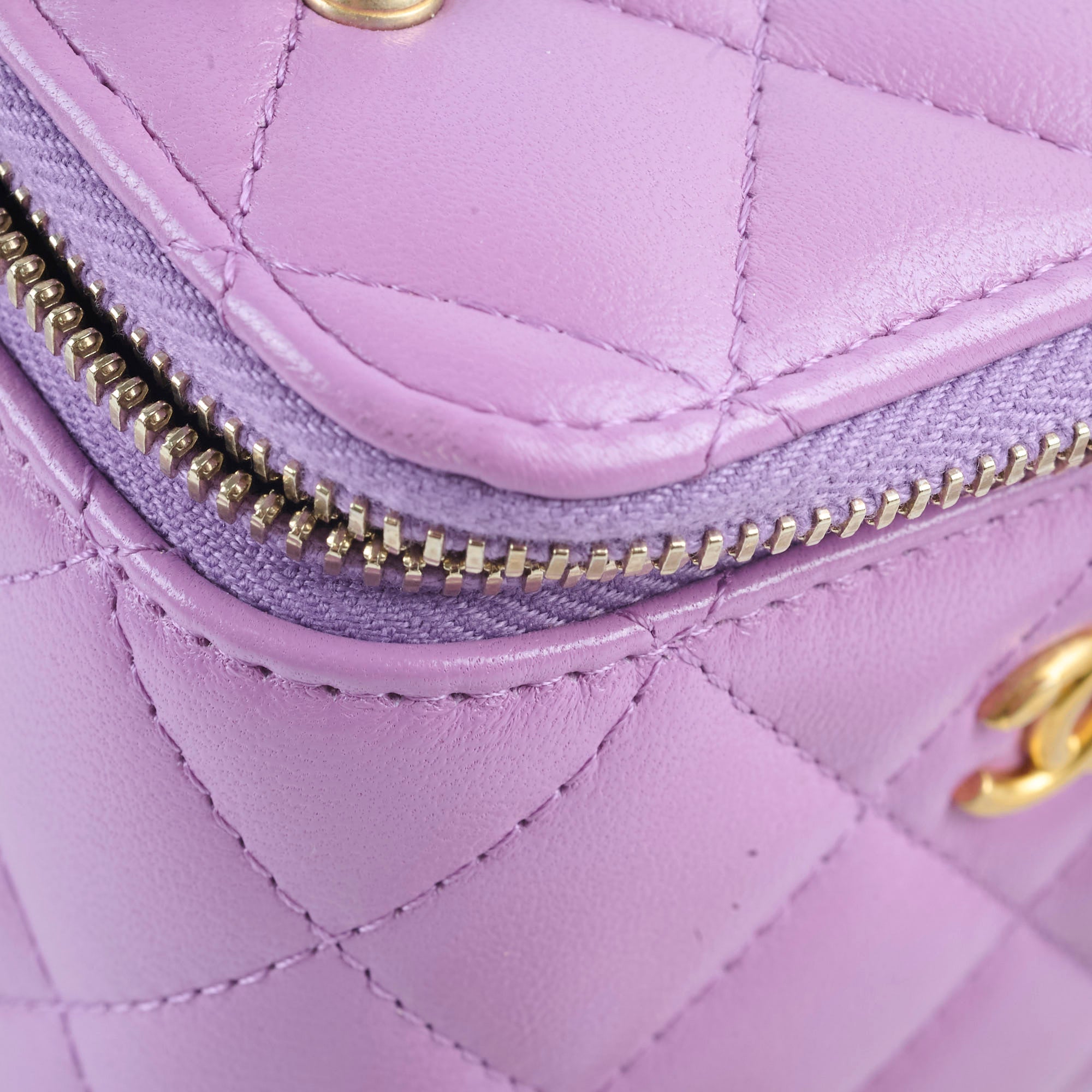 Chanel Mini Pearl Crush Vanity Case in Purple Lambskin Leather - Luxury Crossbody Bag for Women, Perfect for Evening Parties & Date Nights