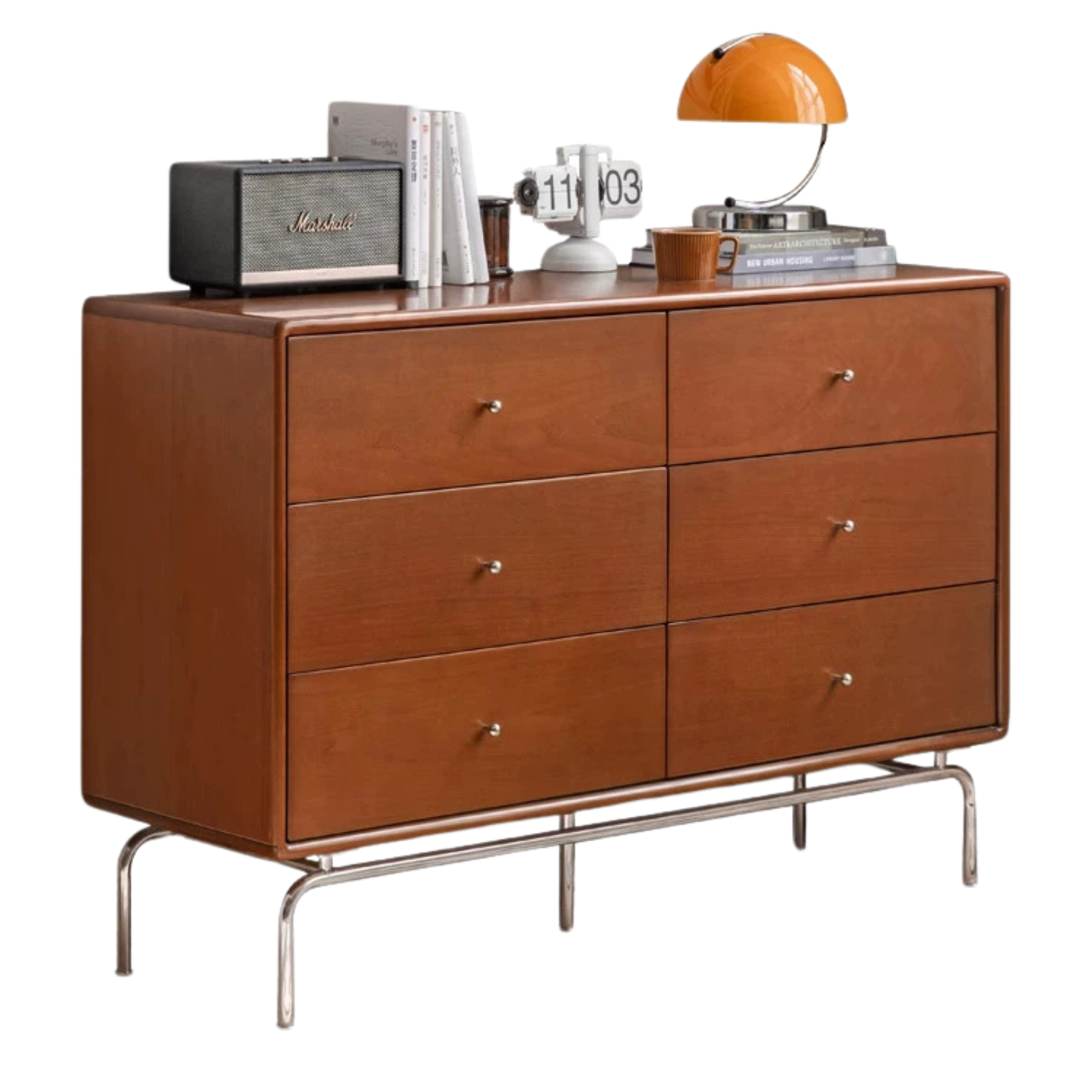 47.2x15.7x32.2 inch / 120x40x82cm / teak color / six bucket cabinet