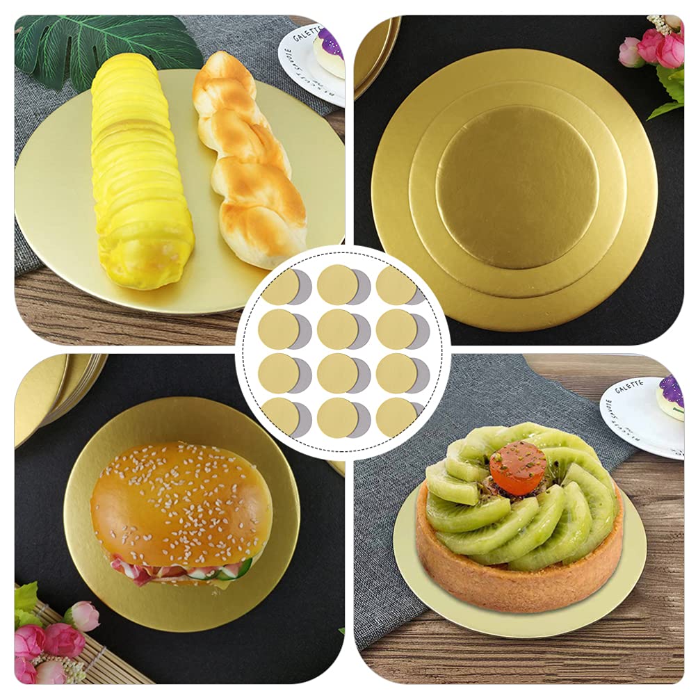 50pcs Gold Cake Base Boards - Sturdy Cardboard Cake Bottom for Desserts, Birthday Cakes & Display - Perfect for Baking, Serving & Party Decorations
