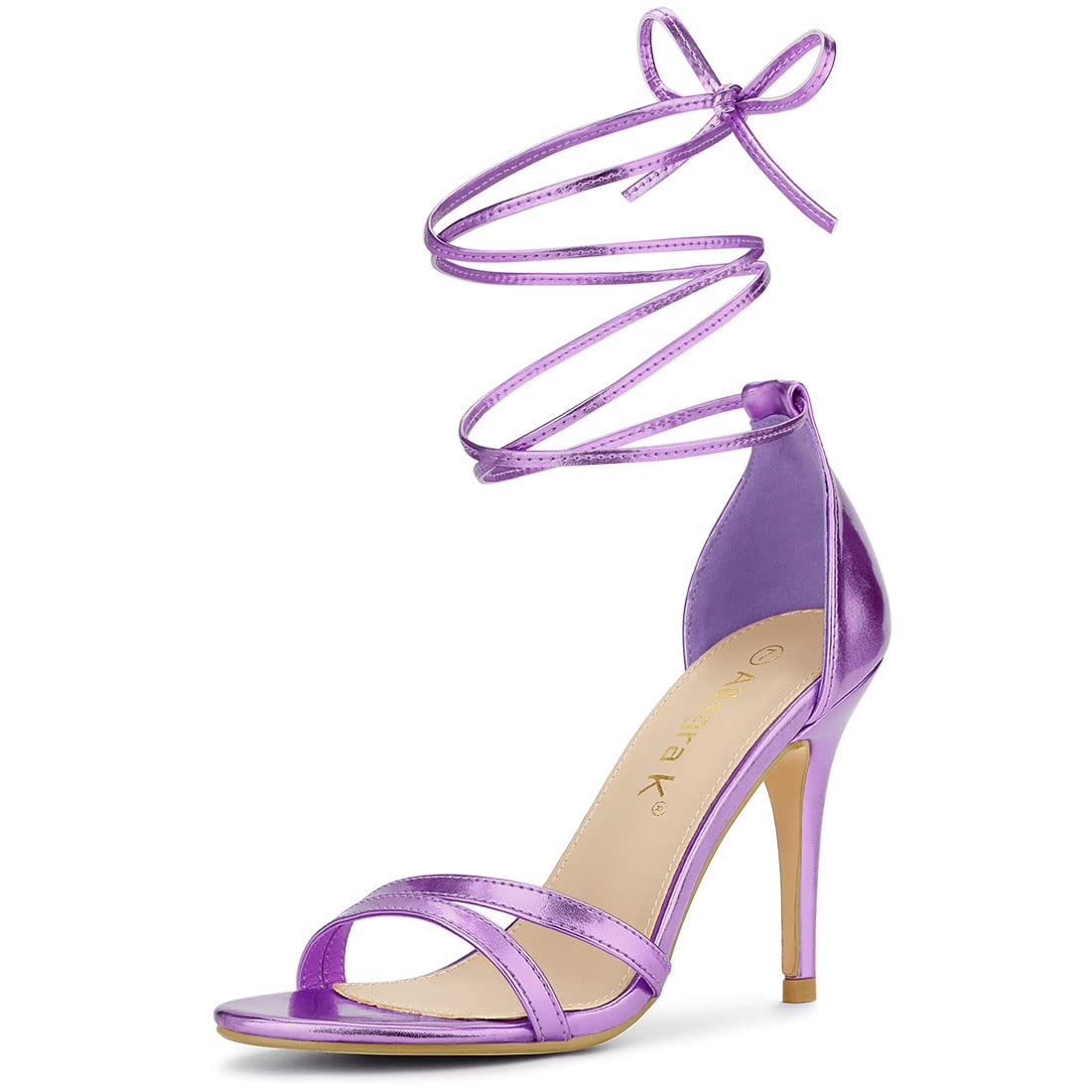 Allegra K Women's Open Toe Lace Up Stiletto Heel Sandals - Sexy High Heels for Parties, Weddings & Evening Events