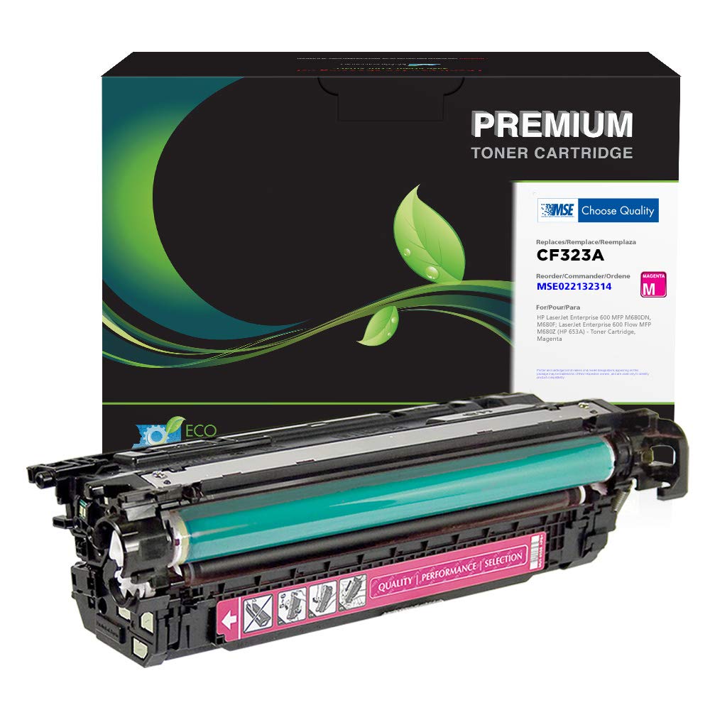 High-Quality MSE Remanufactured Toner Cartridge Replacement for HP CF323A (HP 653A) | Magenta | Compatible with HP Printers | Office & Home Printing Supplies