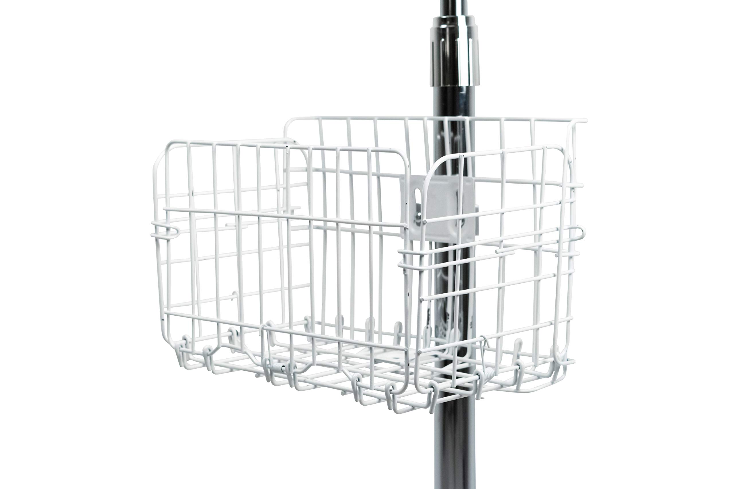 Heavy-Duty Adjustable Gooseneck Floor Stand with VESA Mount & Storage Basket - Compatible with iPad 7th/8th/9th Gen 10.2
