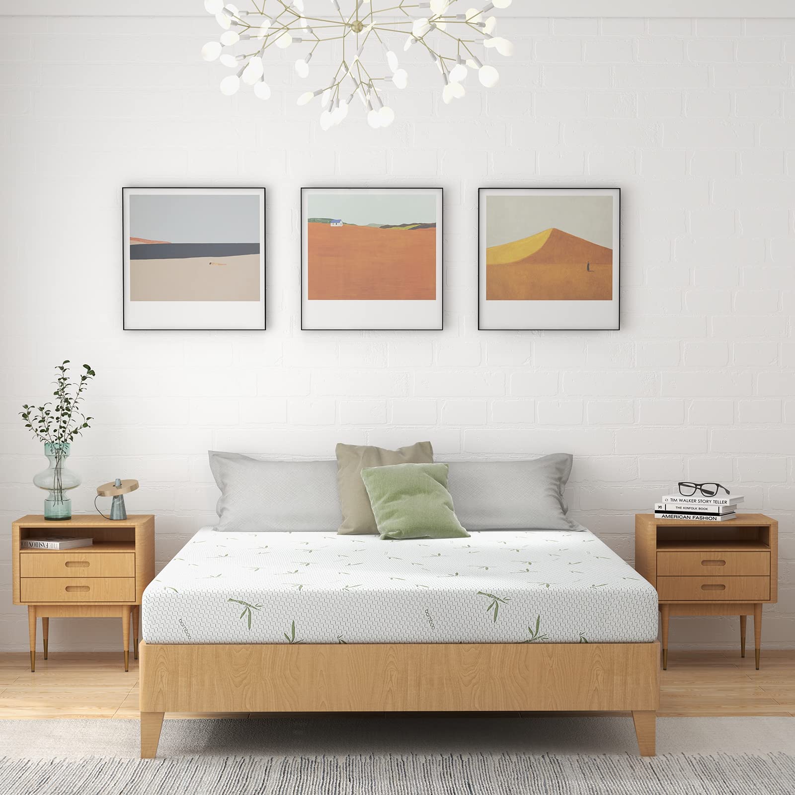 Queen Size Cooling Gel Memory Foam Mattress in a Box - 6 Inch Medium Firm Mattress with Breathable Bamboo Cover | Made in USA | Perfect for Hot Sleepers & Pressure Relief