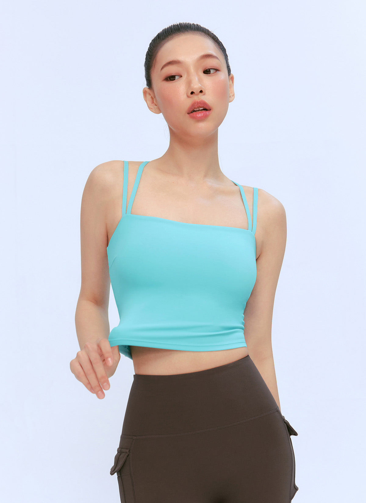 Black Label Power Rise Double Strap Sports Bra - High Support Workout Top for Running, Yoga & Gym