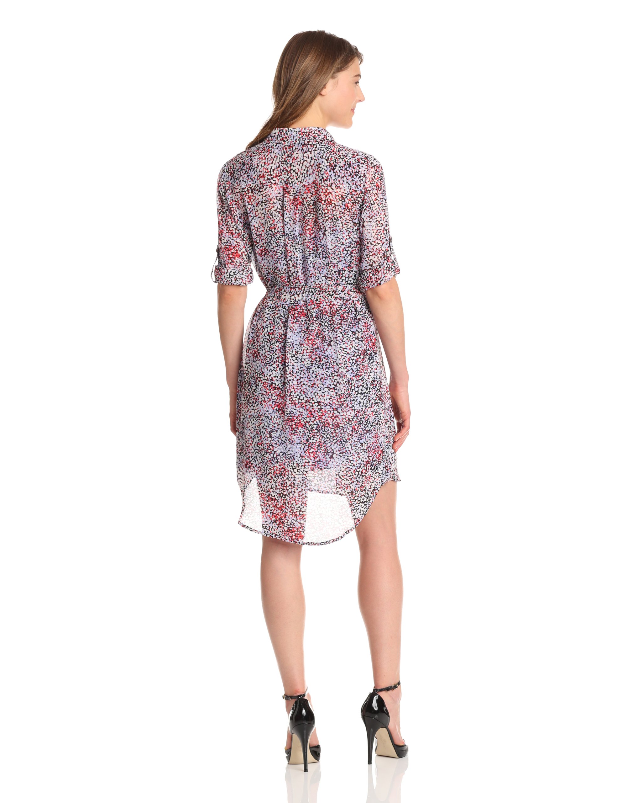 DKNYC Women's Long Sleeve Shirt Dress - Casual Office Wear & Spring Layering Piece | Flattering Button Down Tunic Dress for Work, Date Night & Weekend Outings