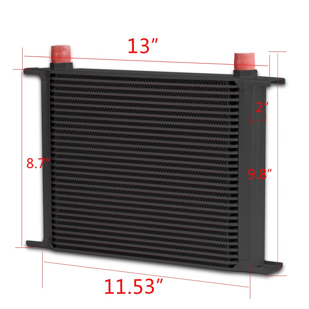 30 Row AN10 Universal Aluminum Oil Cooler Kit with 7