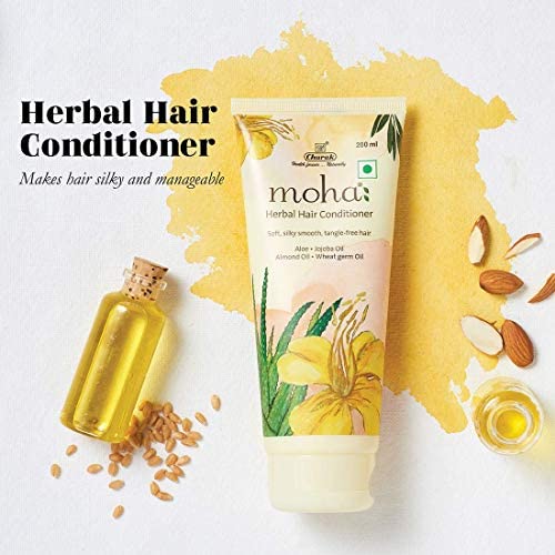 Herbal Hair Conditioner with Aloe, Jojoba Oil & Almond Oil for Soft, Silky Smooth Hair - 200ml | Tangle-Free & Nourishing Treatment | Perfect for Daily Use, Damaged Hair Repair & Salon-Quality Results at Home