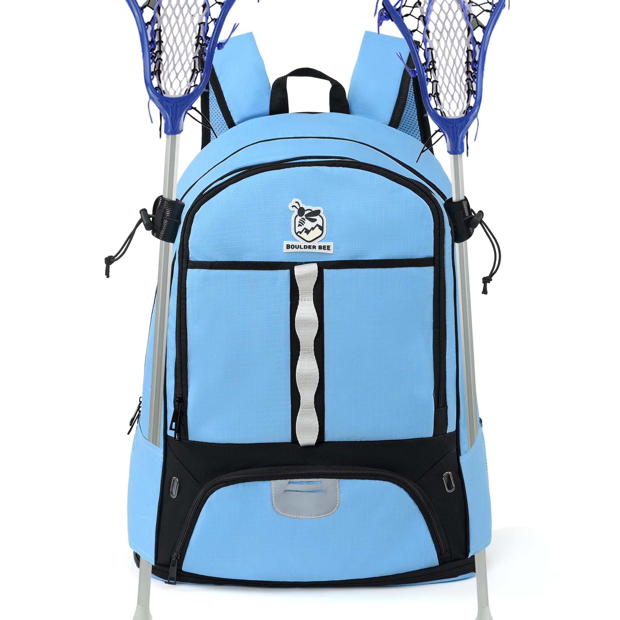 Boulder Bee Lacrosse Backpack with Stick Holders - Durable Field Hockey Bag for Women | Perfect for Training, Games & Travel | Sports Equipment Storage Solution