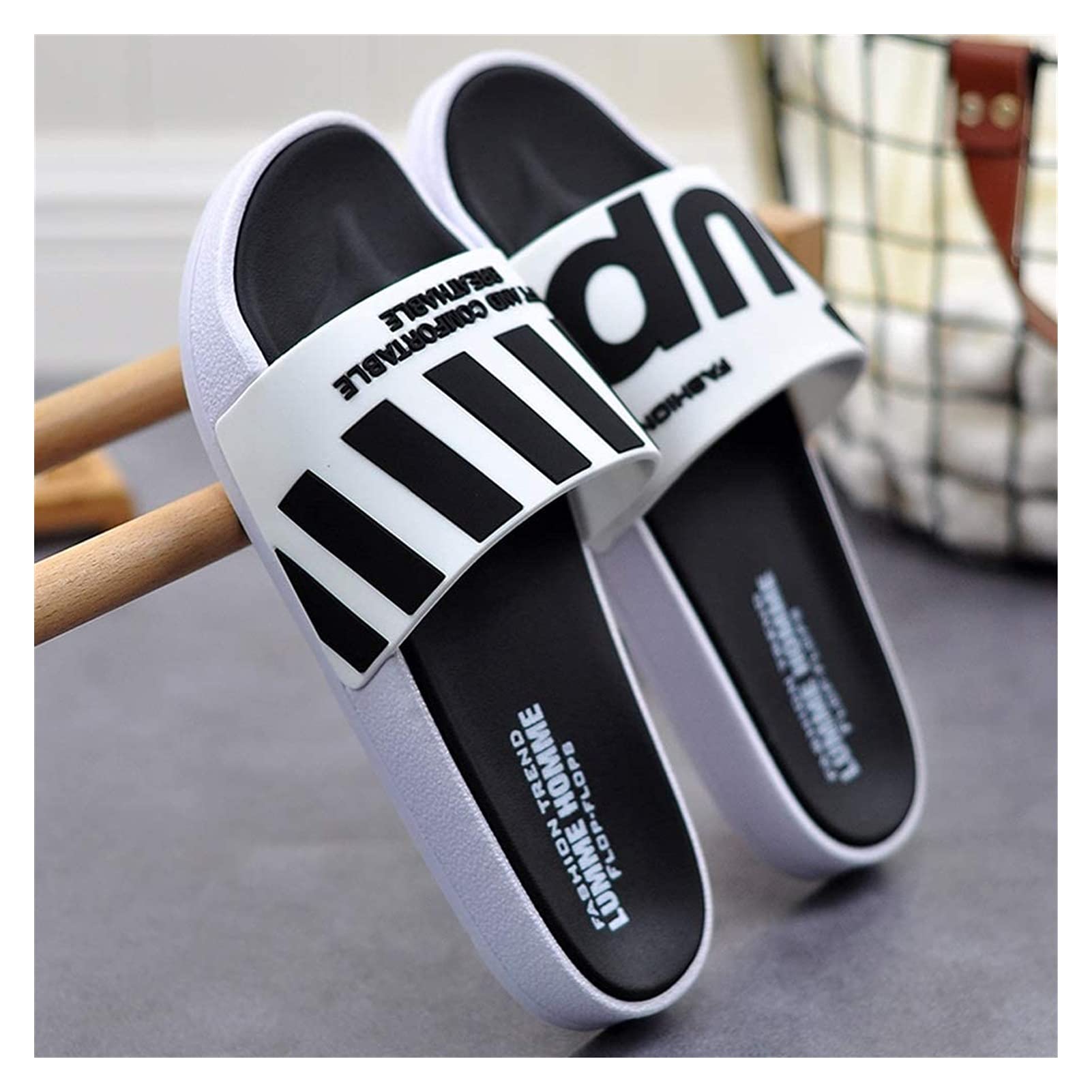 Non-Slip Shower Sandals for Men - Comfortable Bath Slippers with Soft Plastic Thick Sole - Indoor/Outdoor Water Shoes for Pool, Gym, Spa & Home Use (Size 36/37)