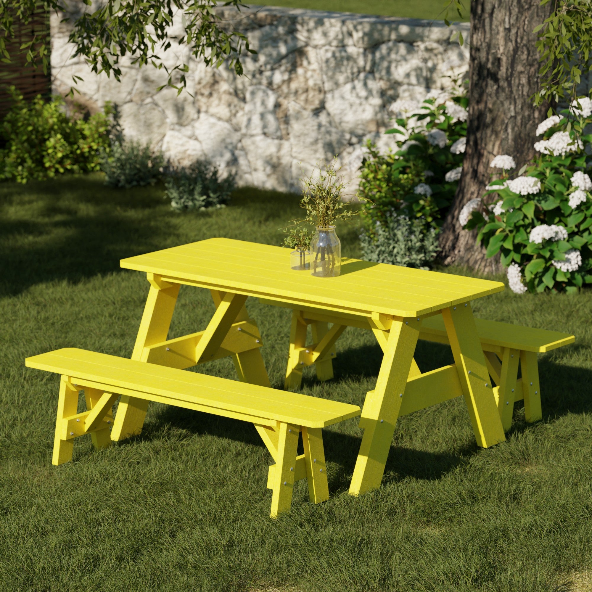 Heritage 72-Inch Outdoor Picnic Table with Detachable Benches - Perfect for Backyard BBQs, Camping & Family Gatherings