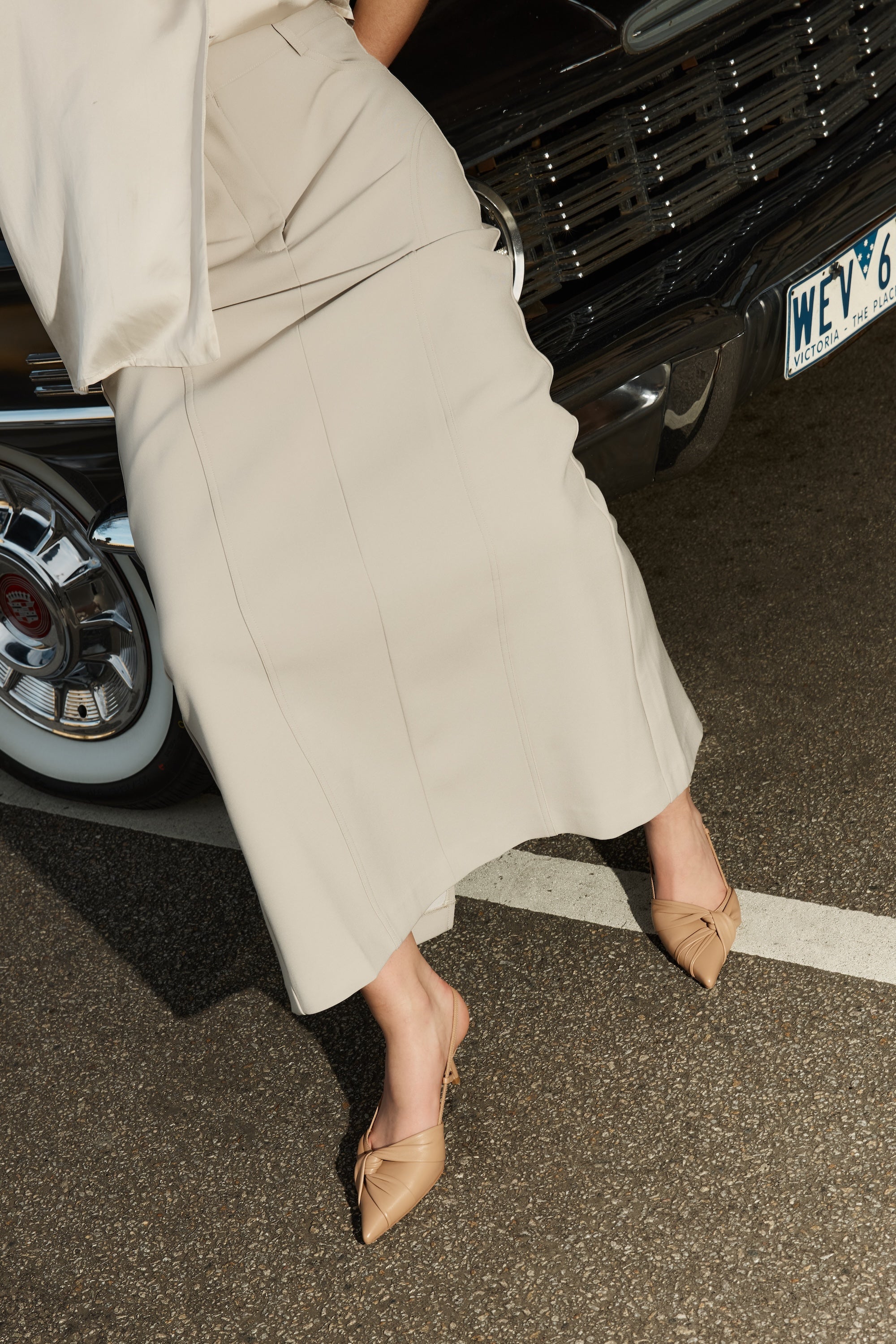 Yonder Slingback Kitten Heels - Almond Tan Leather Women's Shoes | Comfortable Low Heel Pumps for Work, Office & Special Occasions