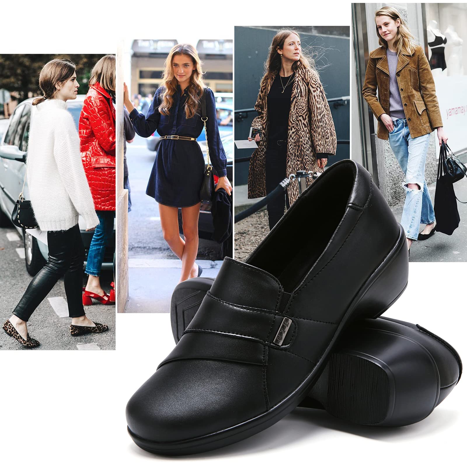 UZB Women's Loafers - Low Heel Slip-On Dress Shoes for Casual, Work & Office Wear | Comfortable & Stylish for Everyday Use