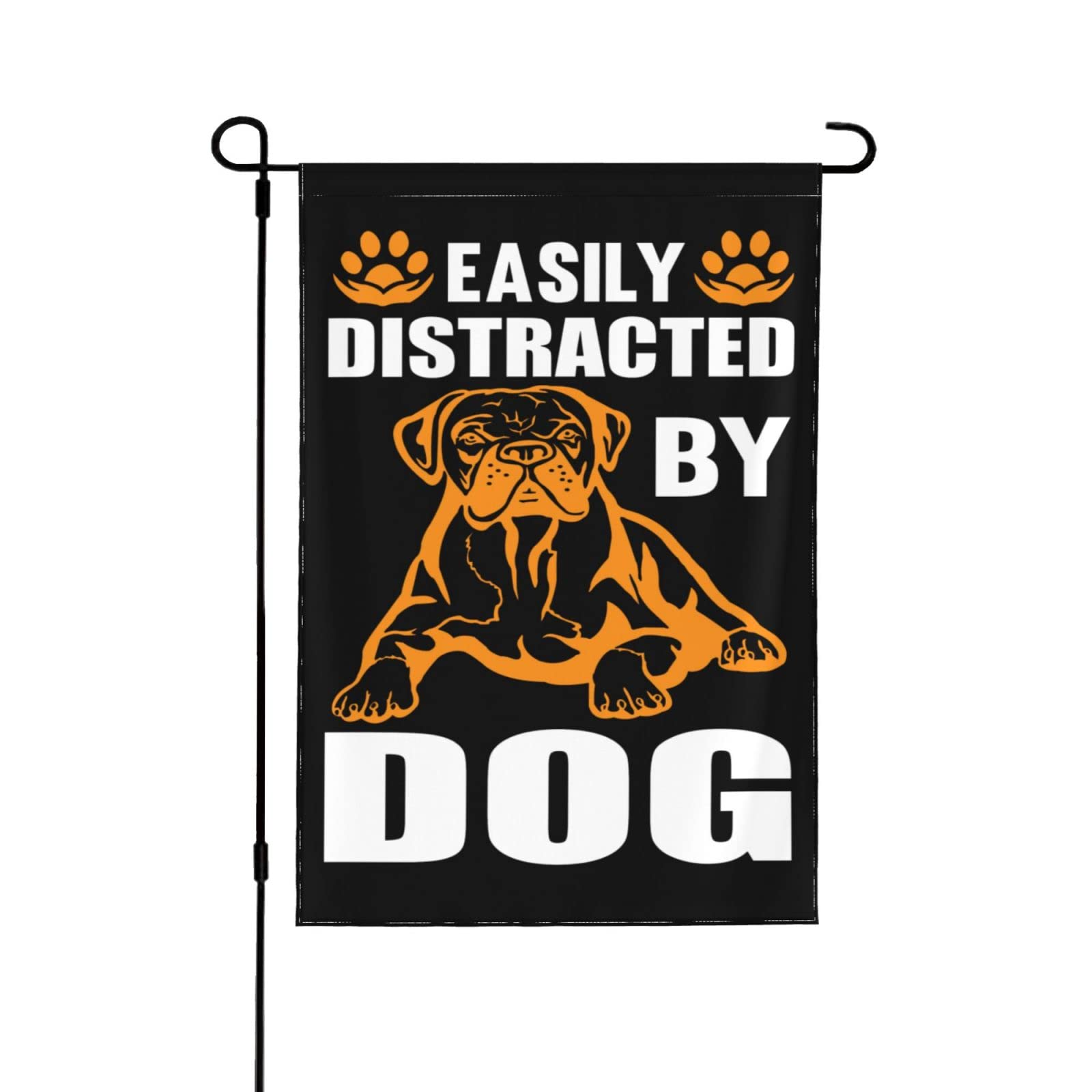 Double Sided 12x18 Inch Dog Lover Garden Flag - Easily Distracted by Dogs Indoor/Outdoor Decor for Pet Lovers - Perfect for Yard, Porch, and Home Decoration