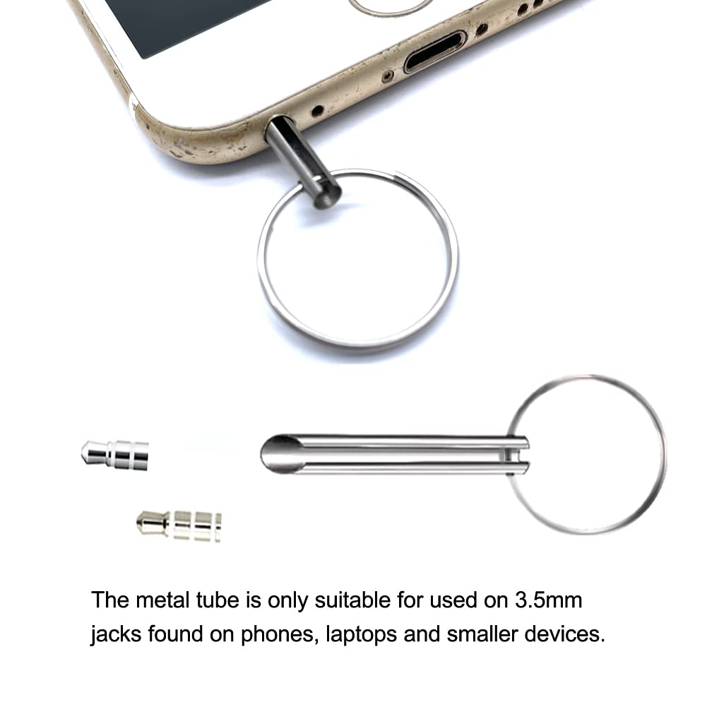 Metal Tube Headphone Plug Extractor - Broken Headphone Jack Removal Tool for iPhone, Android & Electronics | Fix Stuck 3.5mm Audio Port at Home or Office
