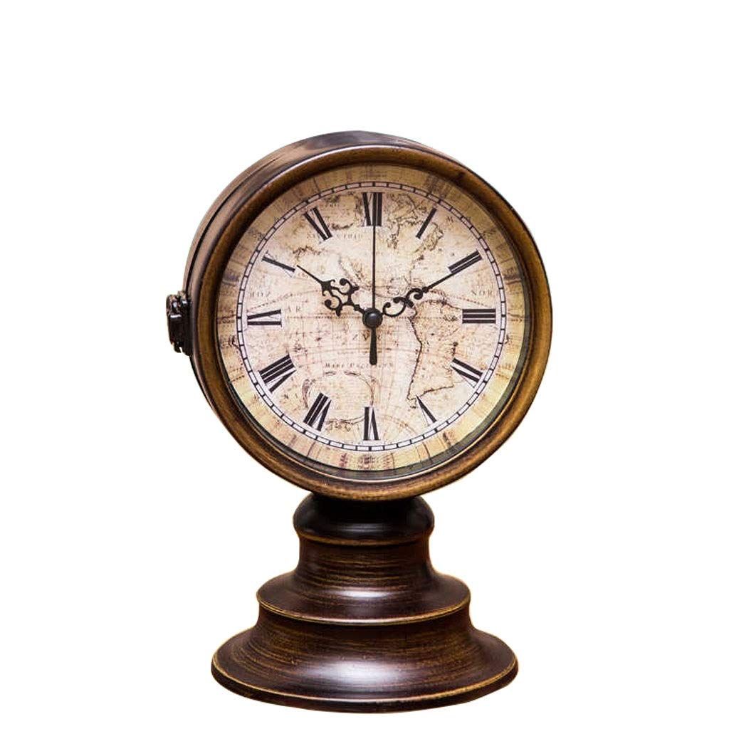 Vintage Wrought Iron Wall Clock - Silent Table Clock with European Classic Design for Living Room, Bedroom & Office Decor (One Color) | Perfect Home & Office Decoration Gift Idea