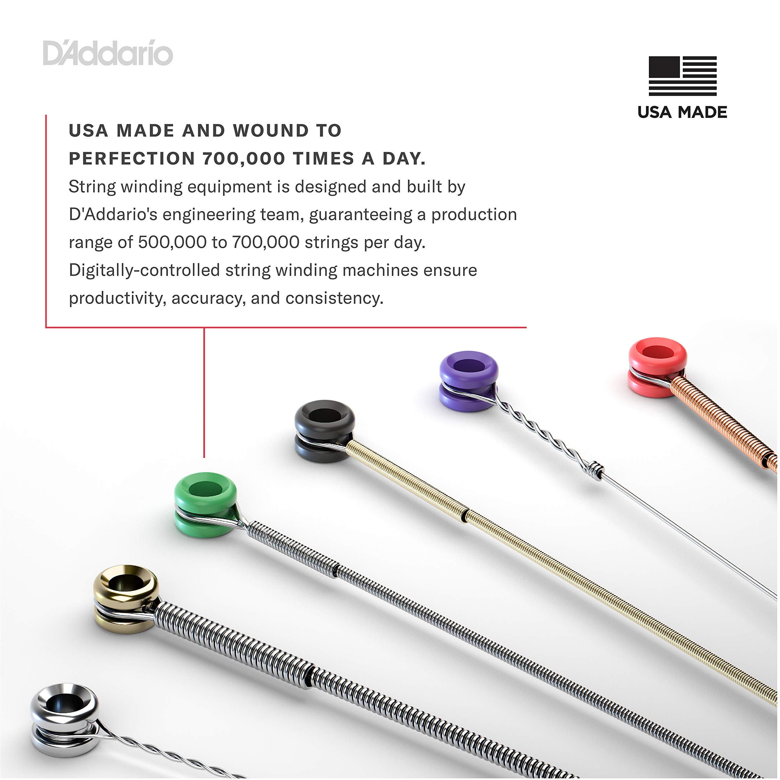 D'Addario EJ10 Bronze Acoustic Guitar Strings - Extra Light 10-47 Gauge (5-Pack) | Bright Tone & Long-Lasting | Perfect for Beginners, Fingerstyle & Studio Recording