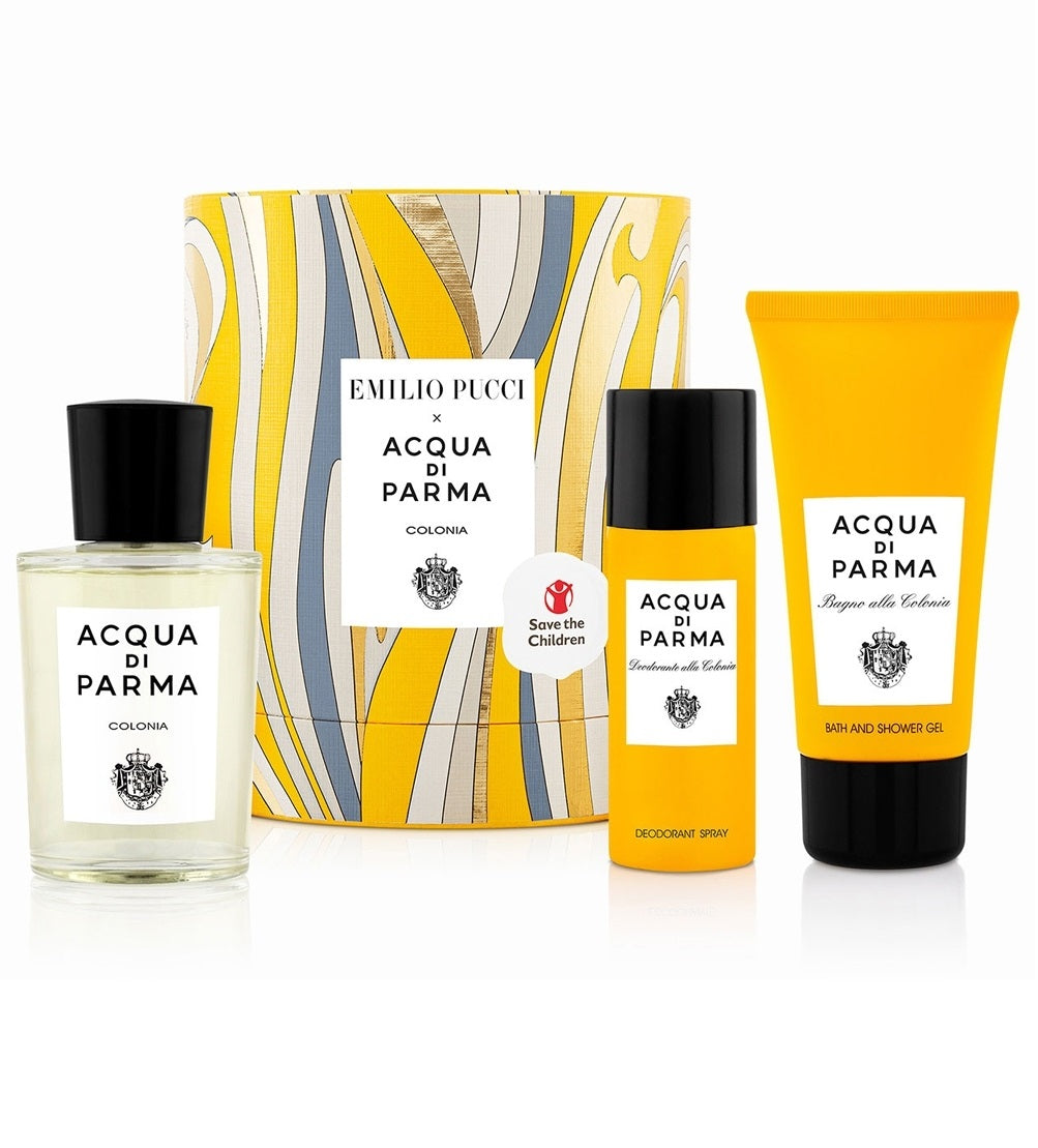Emilio Pucci x Acqua Di Parma Colonia Men's Luxury Gift Set - 100ML EDC Spray + 75ML Bath & Shower Gel + 50ML Deodorant Spray | Perfect for Gifts, Travel & Special Occasions