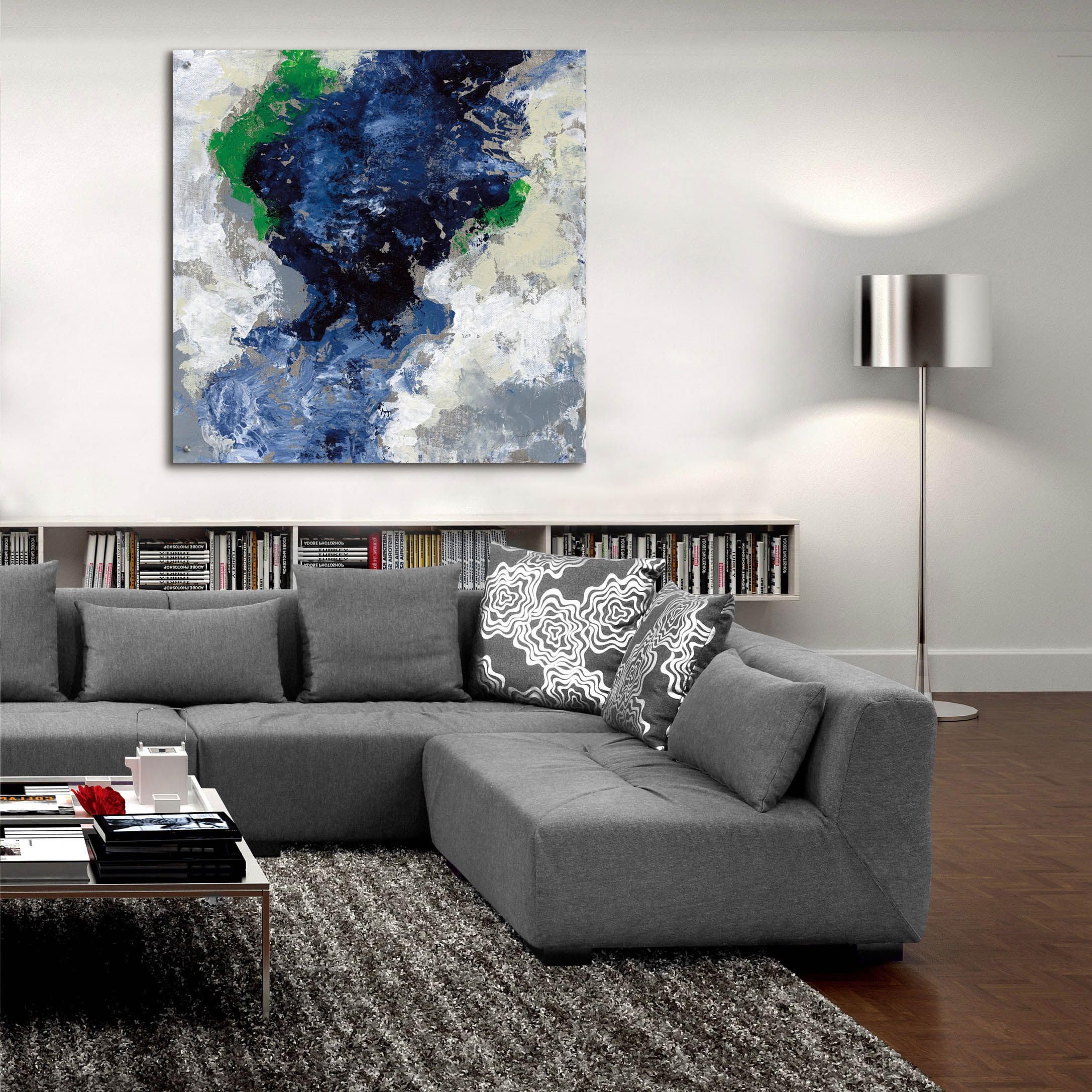Silvia Vassileva 'Northern Coast IV' Acrylic Glass Wall Art - 36x36 Inch Modern Abstract Painting for Living Room, Bedroom & Office Decor