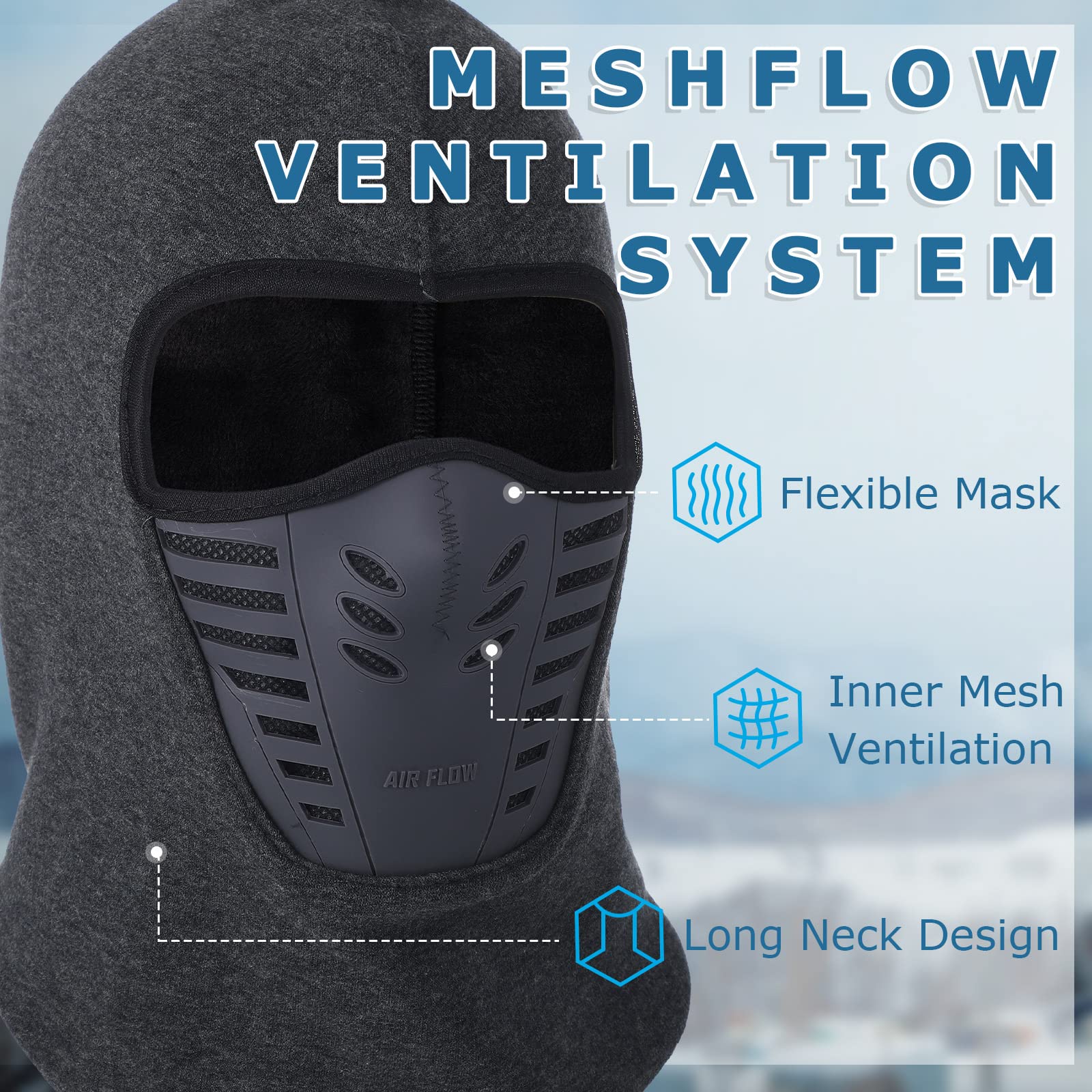 Breathable Winter Balaclava Face Mask & Touch Screen Ski Gloves Set - Full Face Cover for Men & Women - Perfect for Skiing, Snowboarding, Motorcycle Riding & Outdoor Winter Activities