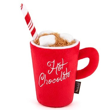 Ho Ho Ho Hot Chocolate Dog Toy - Christmas Chew Toy for Small & Medium Dogs - Fun Holiday Gift for Pet Lovers (Use for Playtime, Training & Seasonal Decor)