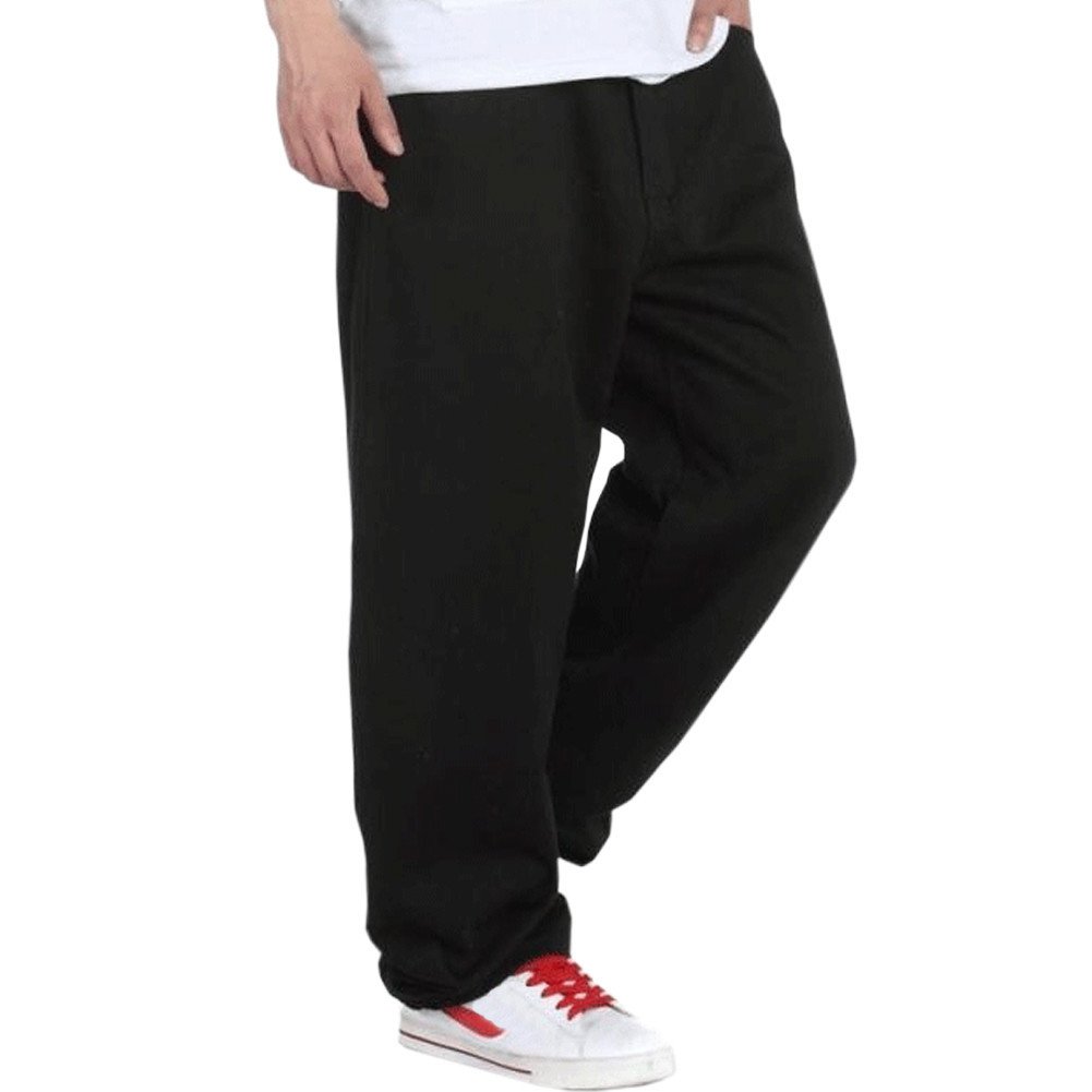 Men's Loose Fit Black Hip Hop Baggy Denim Jeans - Streetwear Fashion for Casual Wear & Urban Style