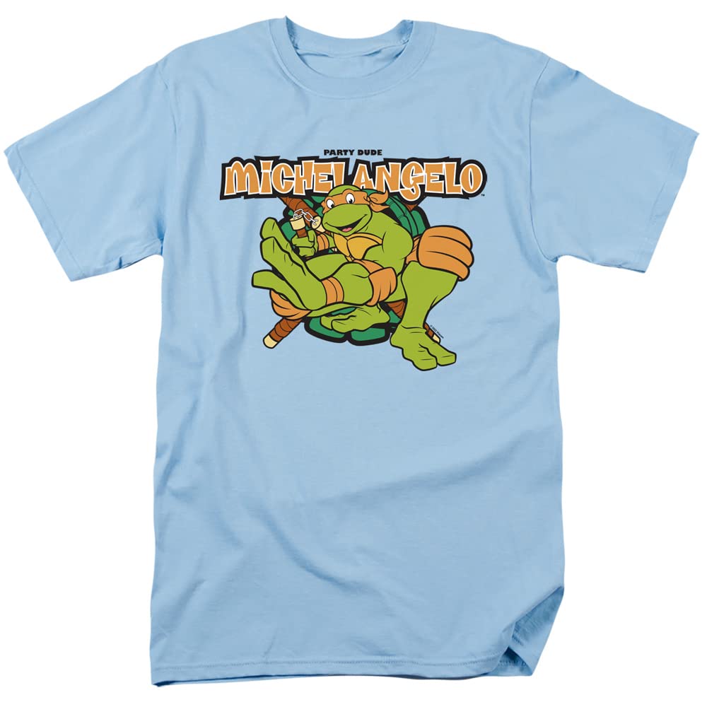 LOGOVISION TMNT Teenage Mutant Ninja Turtles Party Dude Michelangelo Unisex Adult T-Shirt | Cool Graphic Tee for Fans | Perfect for Cosplay, Comic Con & Casual Wear