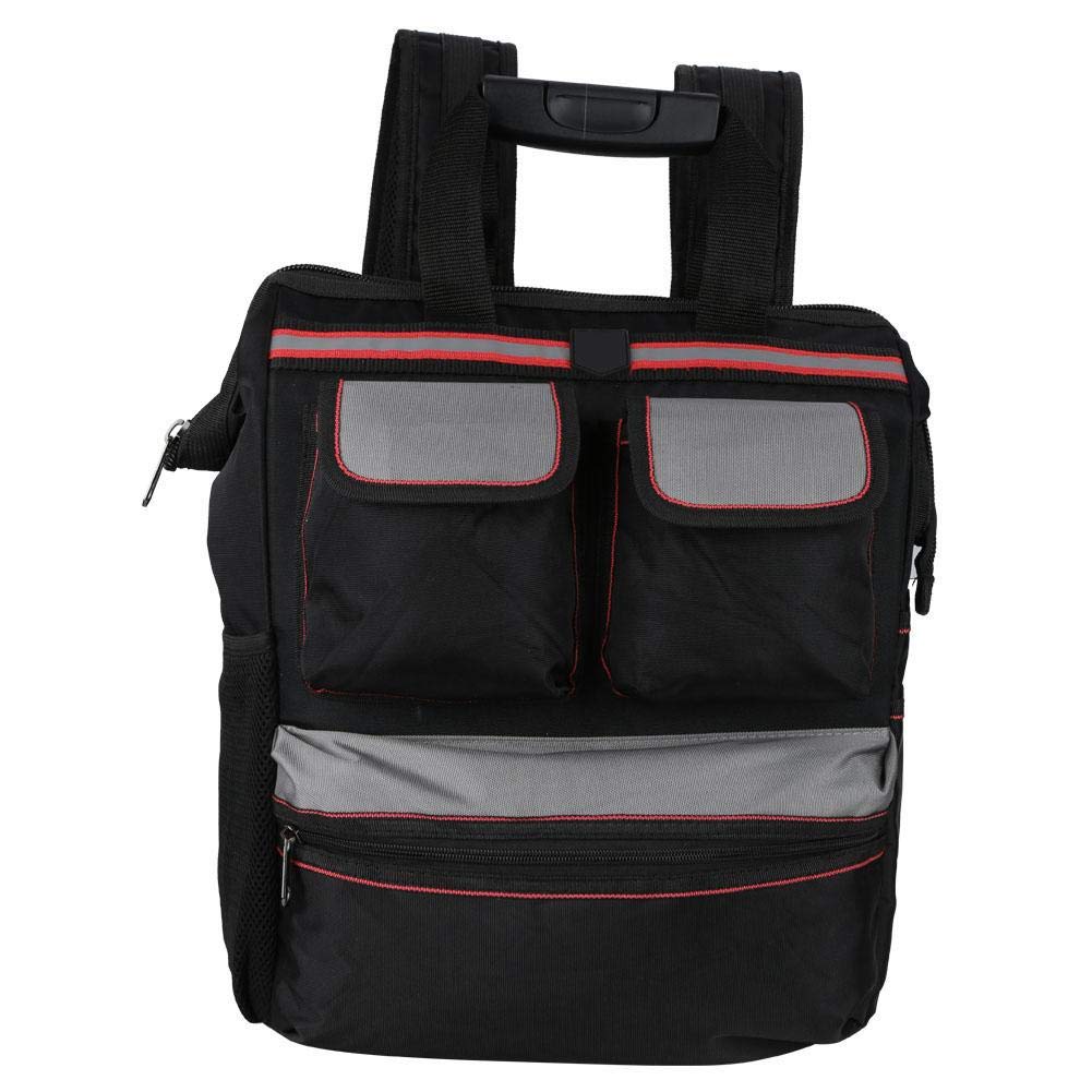 Professional Oxford Cloth Tool Bag - Durable Electrician Tool Storage Backpack with Multiple Pockets | Perfect for Electricians, Handymen & DIY Home Repairs (Black)