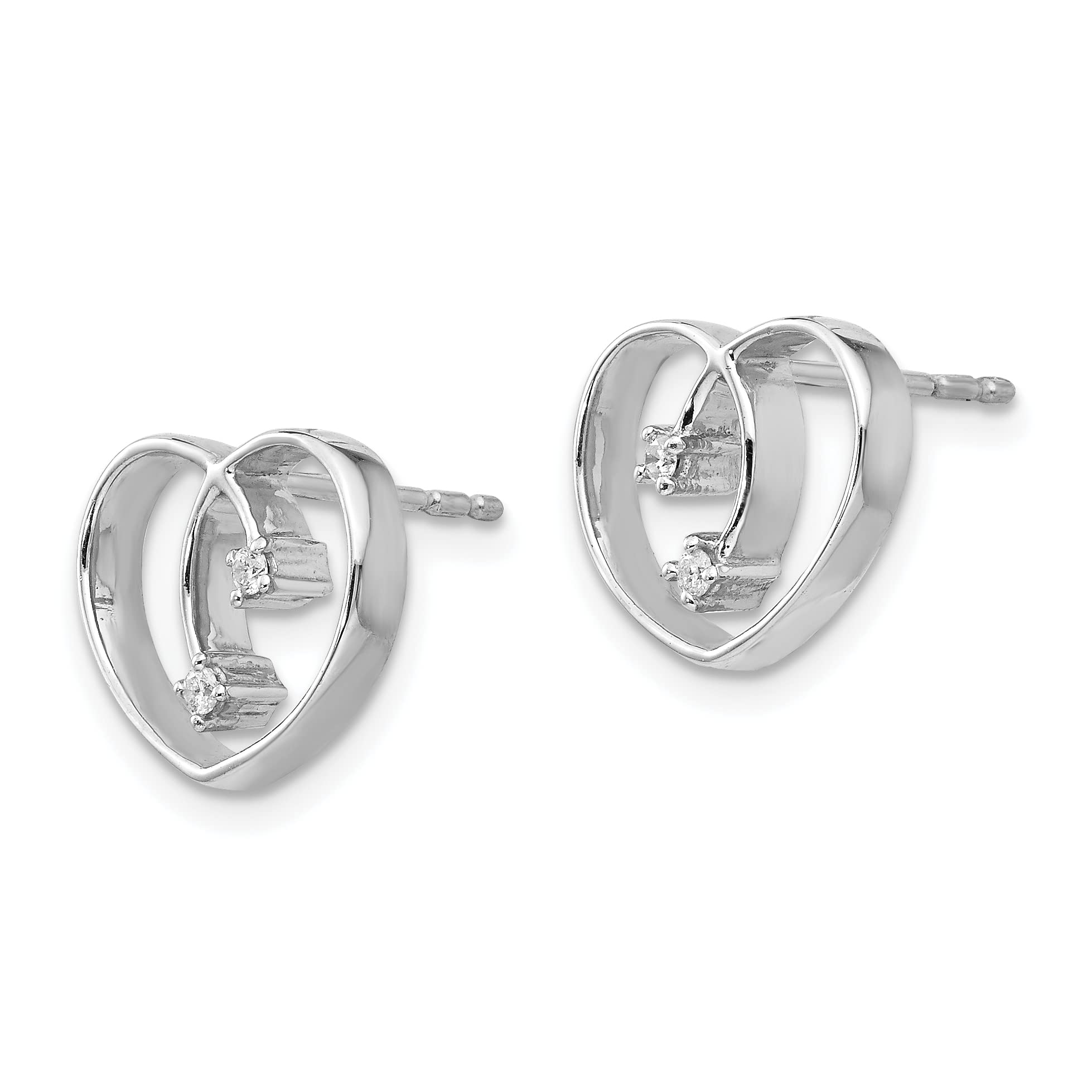 925 Sterling Silver Diamond Heart Love Stud Earrings for Women - Valentine's Day Gift, Anniversary Present, Romantic Jewelry for Her