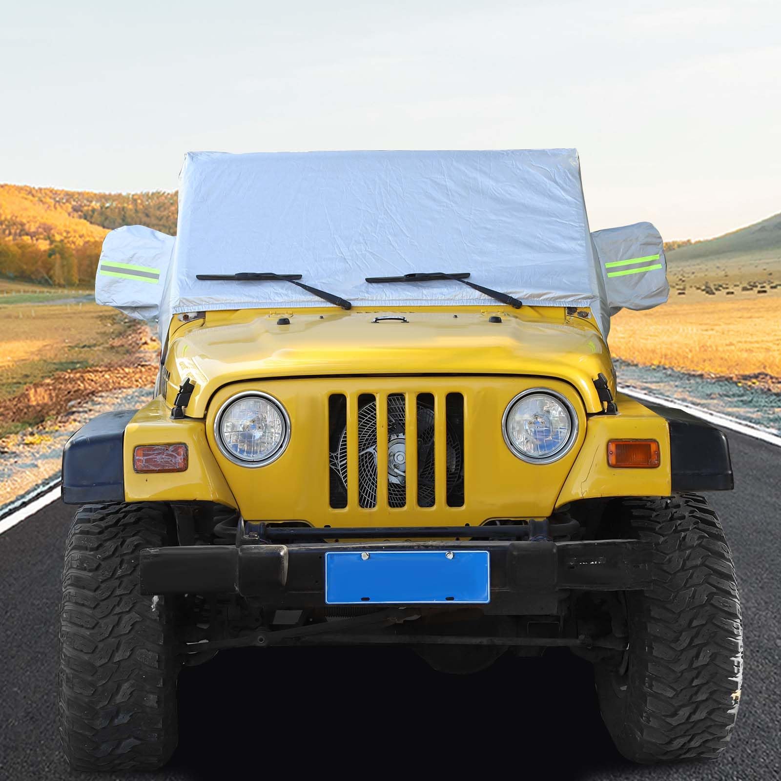 RT-TCZ Waterproof Car Cover for Jeep Wrangler TJ (1997-2006) 2 Door - All-Weather Protection for Outdoor, Indoor & Travel Use
