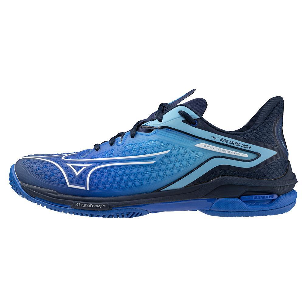 Men's Wave Exceed Tour 6 AC Tennis Shoes - Mugen Blue & White | Lightweight Performance Court Shoes for Competitive Play & Training