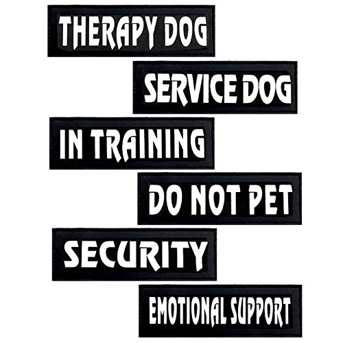Reflective Dog Patches with Hook Backing - Service Dog, Emotional Support, Therapy Dog Training Patches for Vests, Harnesses & Collars | High Visibility Safety Gear for Night Walks and Outdoor Adventures