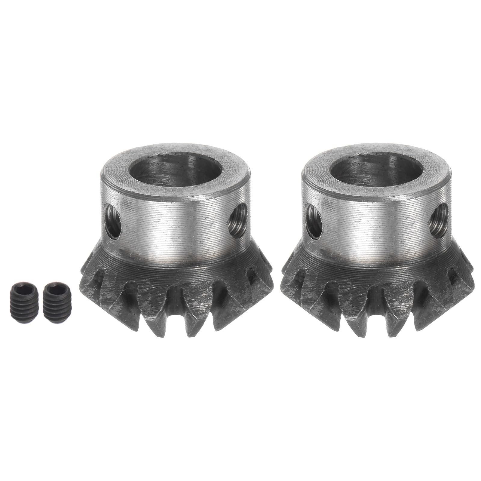 HARFINGTON 2pcs 1M 12 Teeth Bevel Gear with 12mm Shaft Hole, 1:1 Ratio Tapered Bevel Pinion Gear, 45# Steel 2 Module 90 Degree Steering Gear - Perfect for Hardware Mechanical Rotation, Robotics, CNC Machines, and DIY Projects