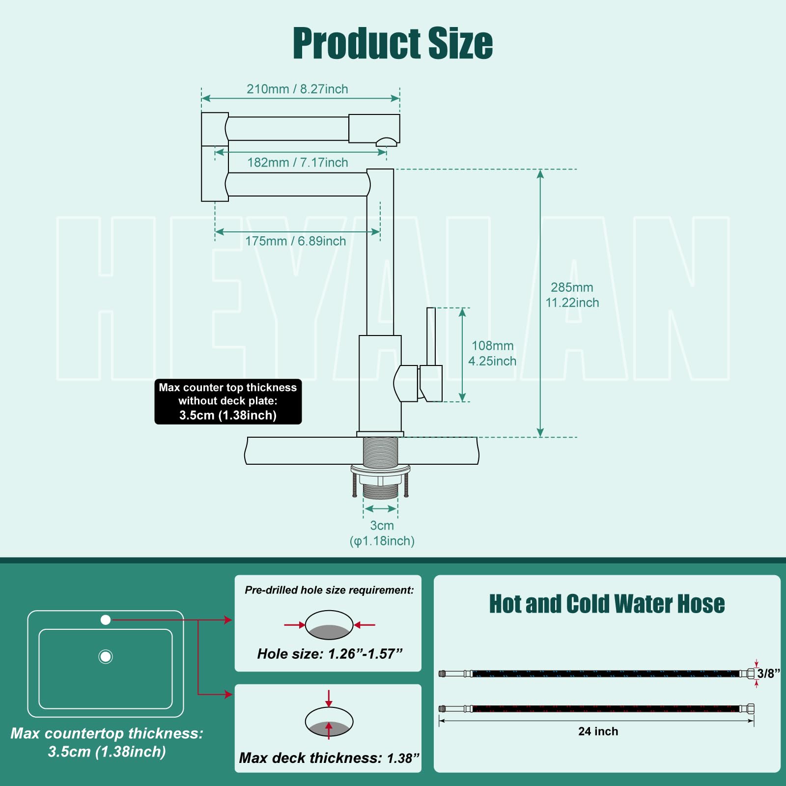 **360° Rotating Matte Black Pot Filler Faucet - Deck Mount Single Handle Kitchen Sink Faucet with Retractable Double Joints for Easy Cooking & Filling Large Pots**    *(Perfect for Modern Kitchens, Soup Making, Pasta Cooking & Heavy-Duty Food Prep)*