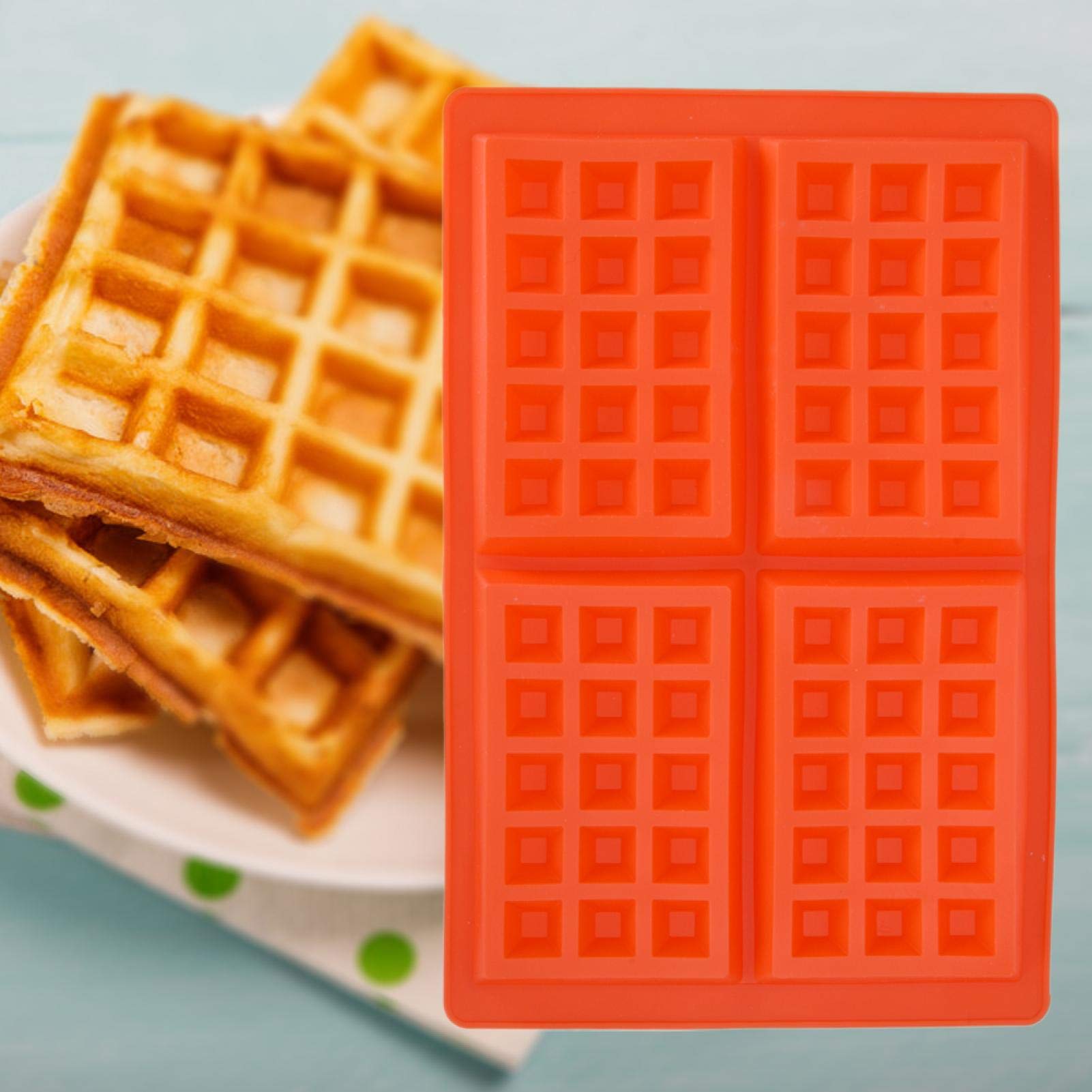 Non-Stick Silicone Waffle Mold - 4/5 Cavity Baking Pan for Cakes, Muffins & Chocolate - Perfect for Home Baking, Party Desserts & DIY Treats