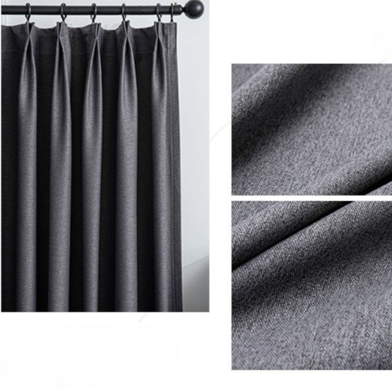 Brenna Dark Grey 100% Blackout Custom Curtains for Bedroom & Living Room - Thermal Insulated Noise Reducing Window Drapes for Home & Office