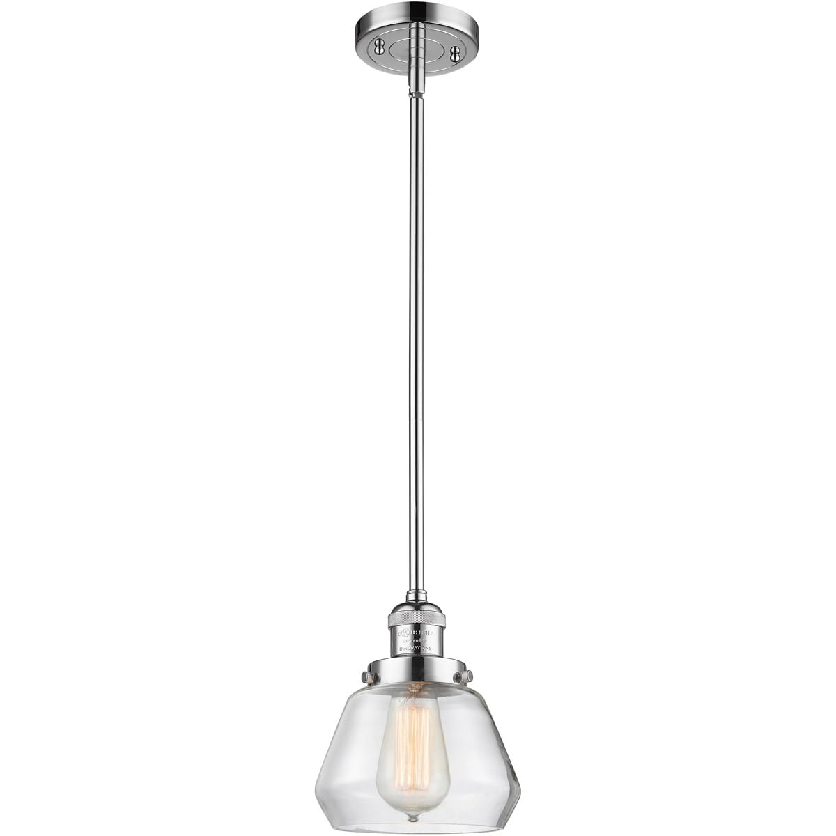 Innovations 201S-PC-G172-LED Mini LED Pendant Light Fixture in Polished Chrome - Perfect for Kitchen Island, Dining Room, or Bar Counter Lighting