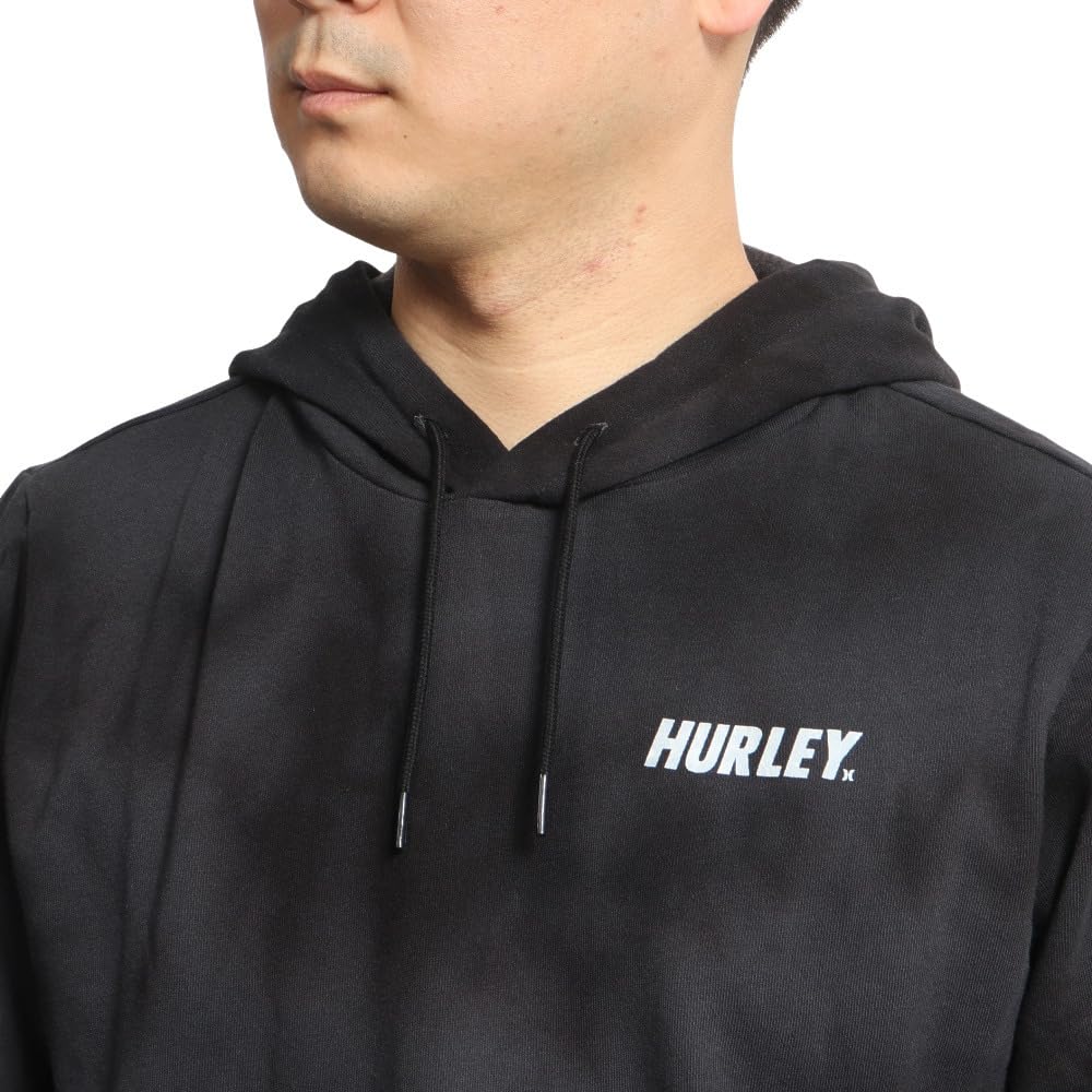 Hurley Fastlane Tie-Dye Summer Pullover Hoodie for Men - Black Medium | Beachwear, Casual Streetwear & Summer Vacation Outfit