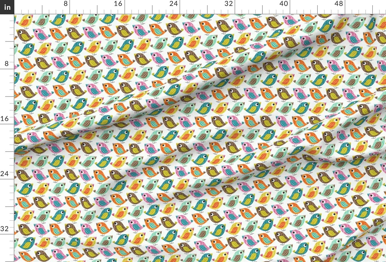 Premium Spoonflower Fabric - Adorable Kawaii Chickens & Birds Print on Soft Minky Fabric by The Yard | Perfect for Sewing Baby Blankets, Quilt Backing & Plush Toys | DIY Nursery Decor, Kids Room Projects & Handmade Gifts