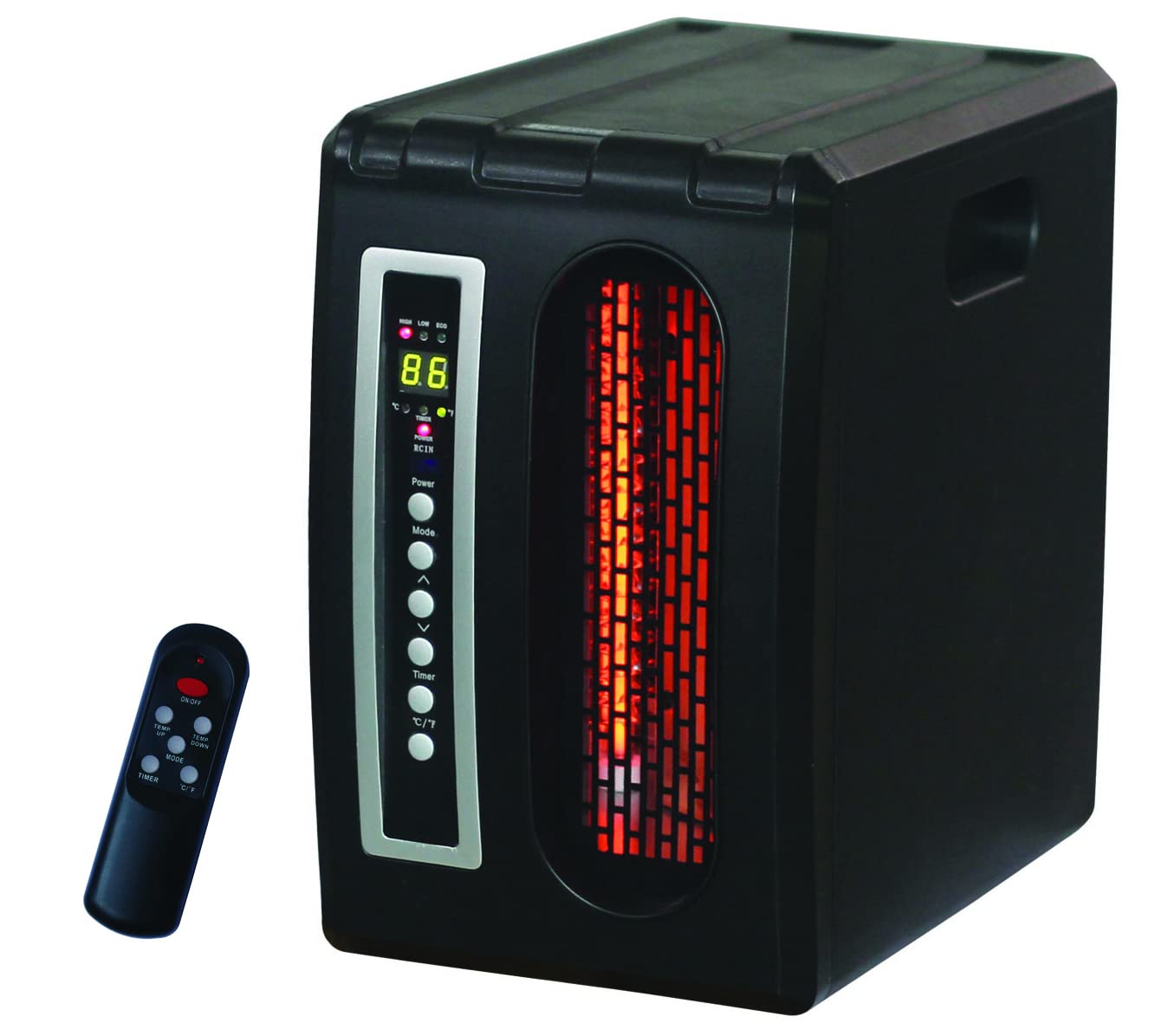 Comfort Glow Electric Infrared Quartz Heater with Remote - 3 Heat Settings, 1000 Sq Ft Coverage, Overheat & Tip-Over Protection for Home, Office, Bedroom | Portable Space Heater for Winter, Indoor Warming & Energy Saving