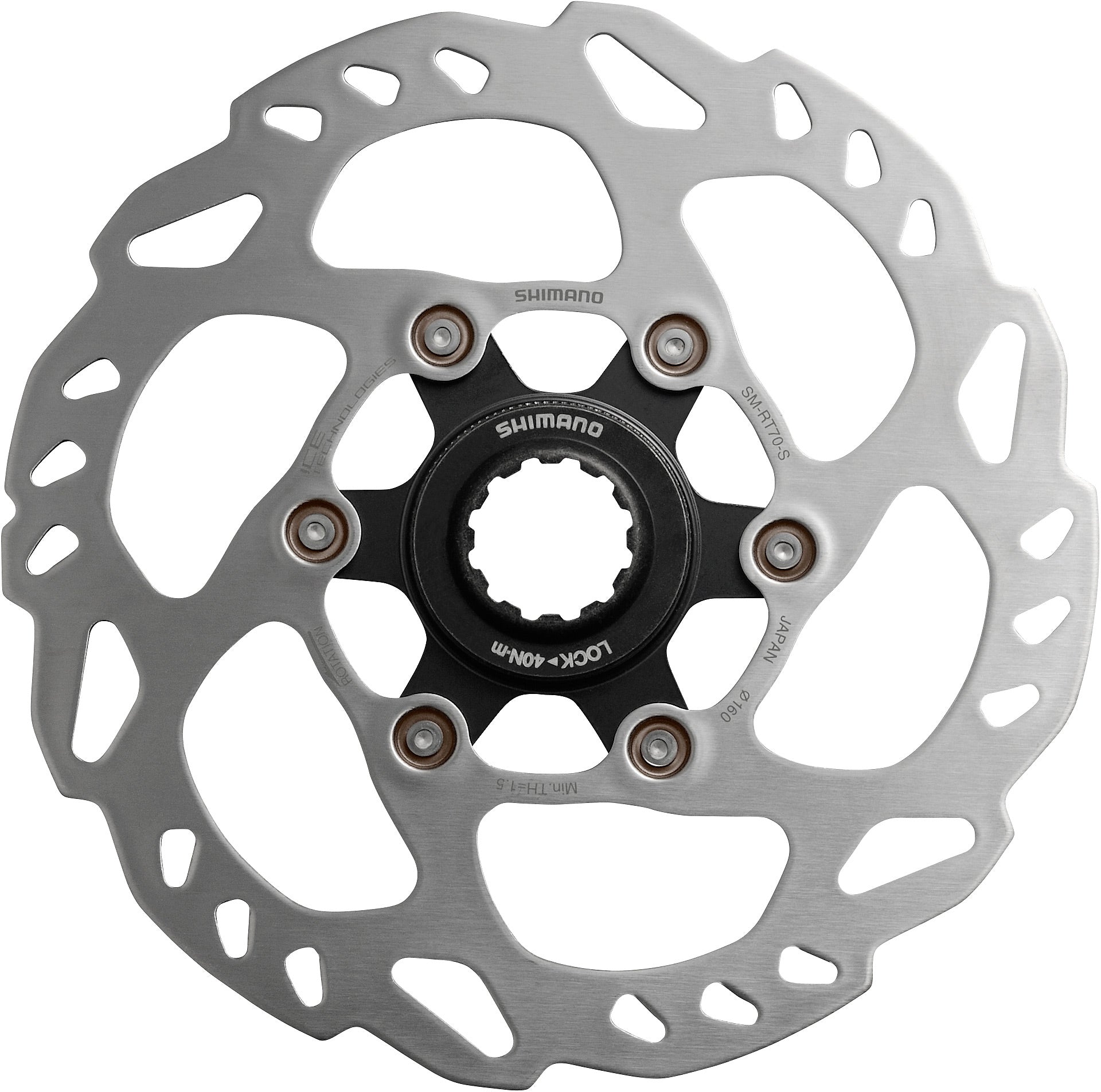 Shimano SM RT70 Ice Tech Center Lock Disc Rotor 140mm - High-Performance Bike Brake Rotor for Mountain & Road Bikes | Ideal for Trail Riding, Commuting & Racing