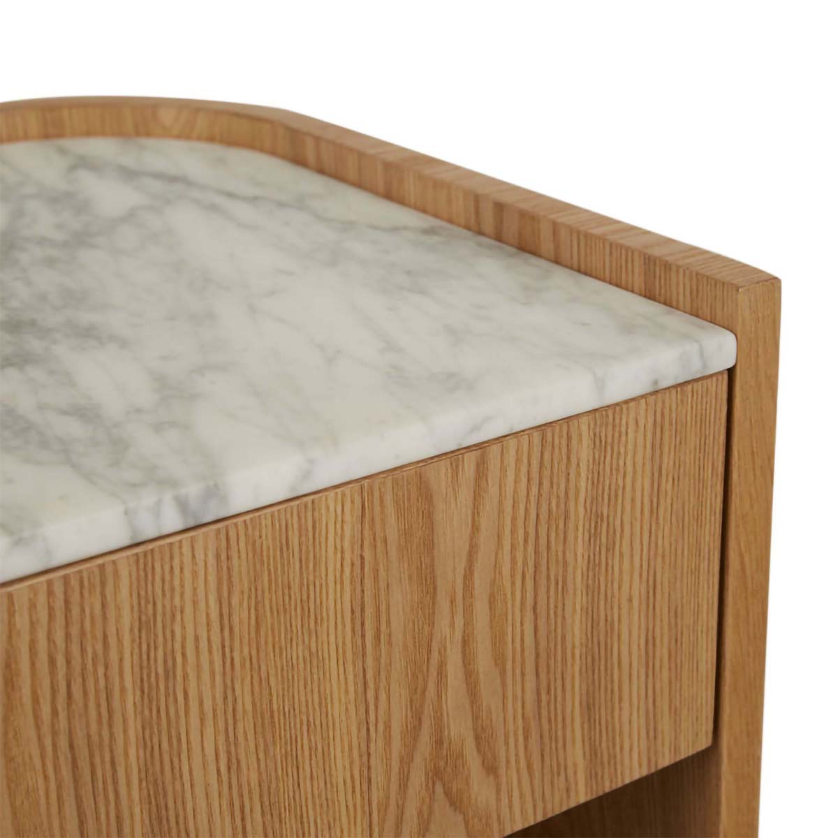 Globe West Elsie Bedside Table - Modern Nightstand with Storage Drawer for Bedroom, Living Room & Office - Stylish Wooden End Table with Shelf