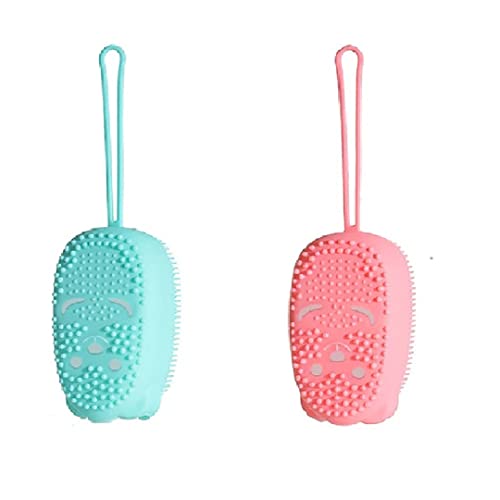 Neekshaa Quick Foaming Bubble Bath Brush Set - 2 Pack Soft Silicone Body Scrubber for Exfoliating & Massage | Perfect for Relaxing Bath, Spa, and Shower (Random Colors)