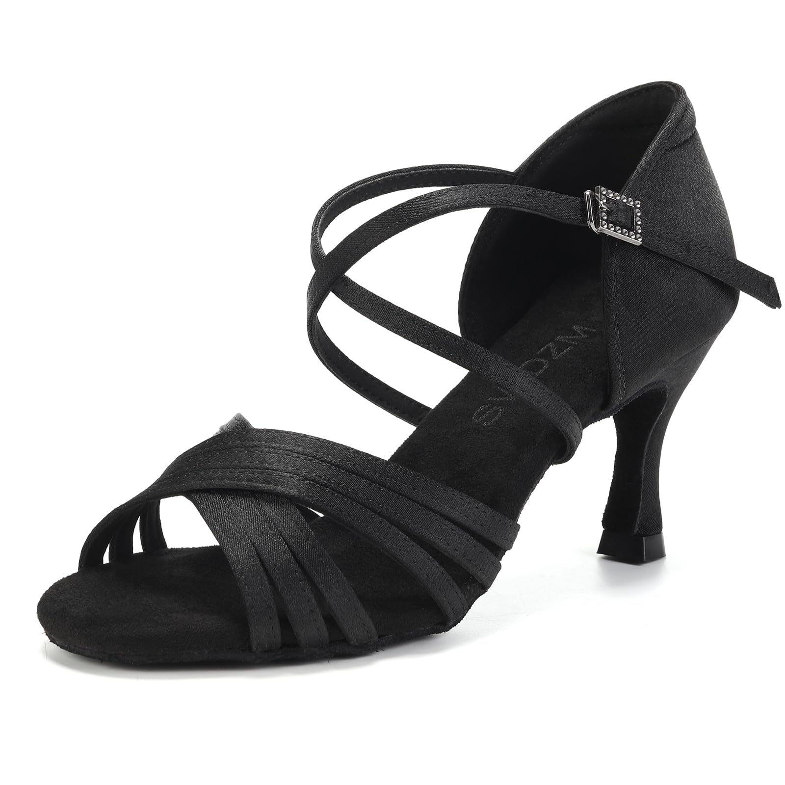 SWDZM Women's Professional Latin Dance Shoes Satin Ballroom Salsa Shoes for Practice & Performance, Perfect for Weddings, Parties, and Competitions