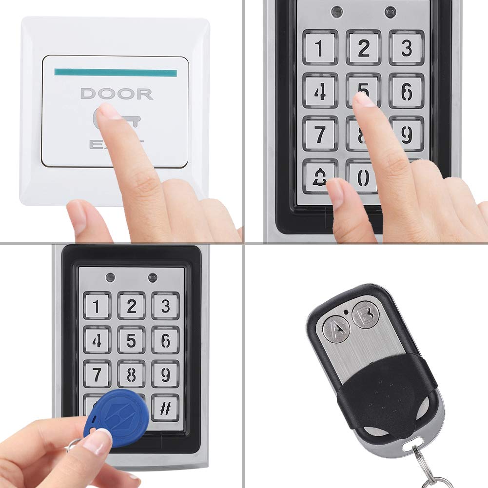 Secure Single Door Access Control System Kit - RFID Card, Keypad & Magnetic Lock with Exit Button | IP/TCP Compatible for Office, Home & Commercial Security