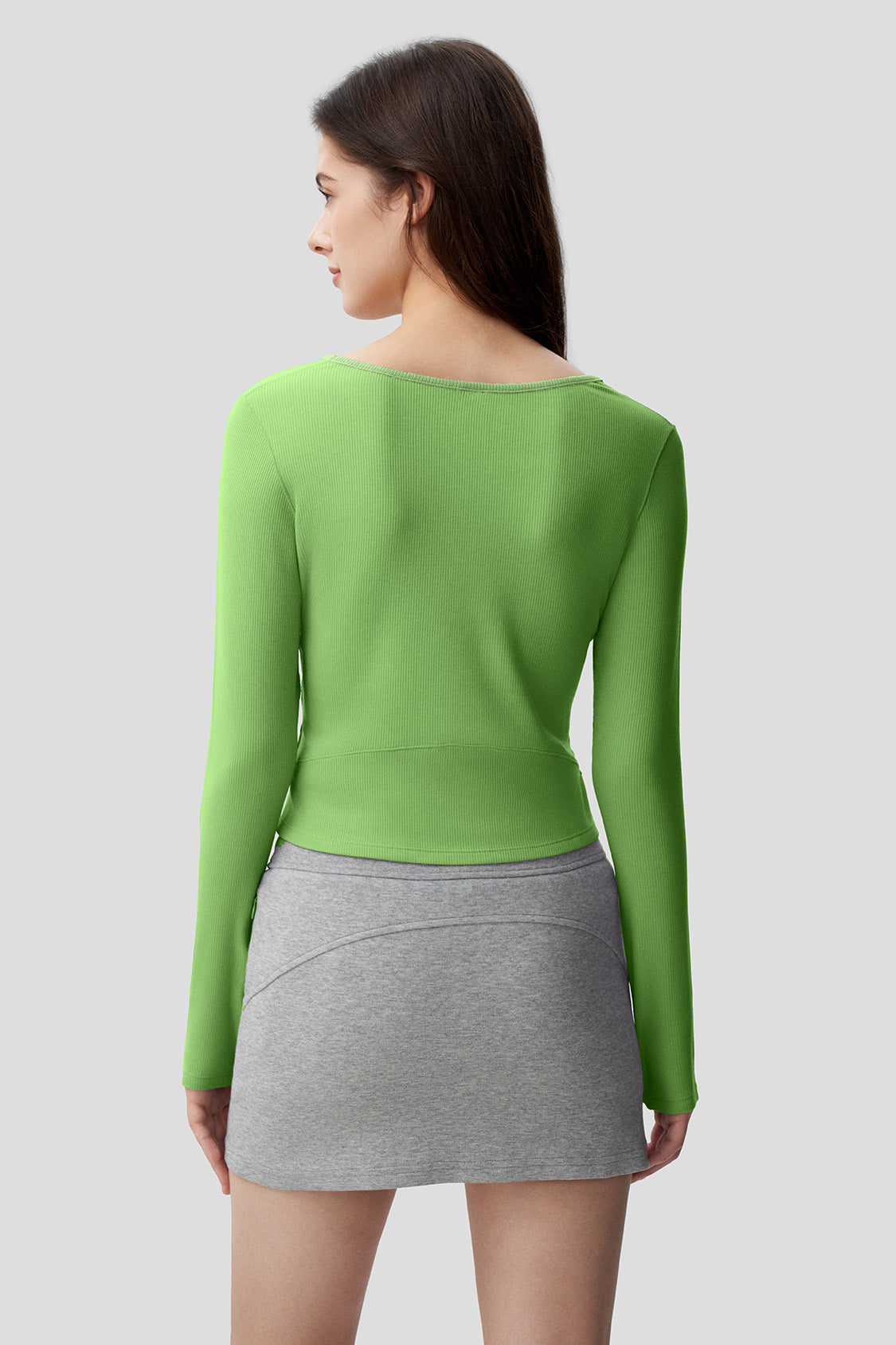 Women's Slim Fit Long Sleeve T-Shirt - Stretchy U-Neck Basic Top for Casual Wear, Workout & Layering