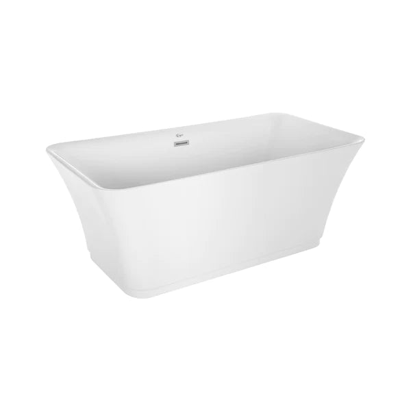 Empava 59-Inch Freestanding Soaking Bathtub - White Acrylic Modern Bathtub for Luxury Bathrooms (Model 59FT1511) | Perfect for Spa-Like Relaxation & Small Bathroom Spaces
