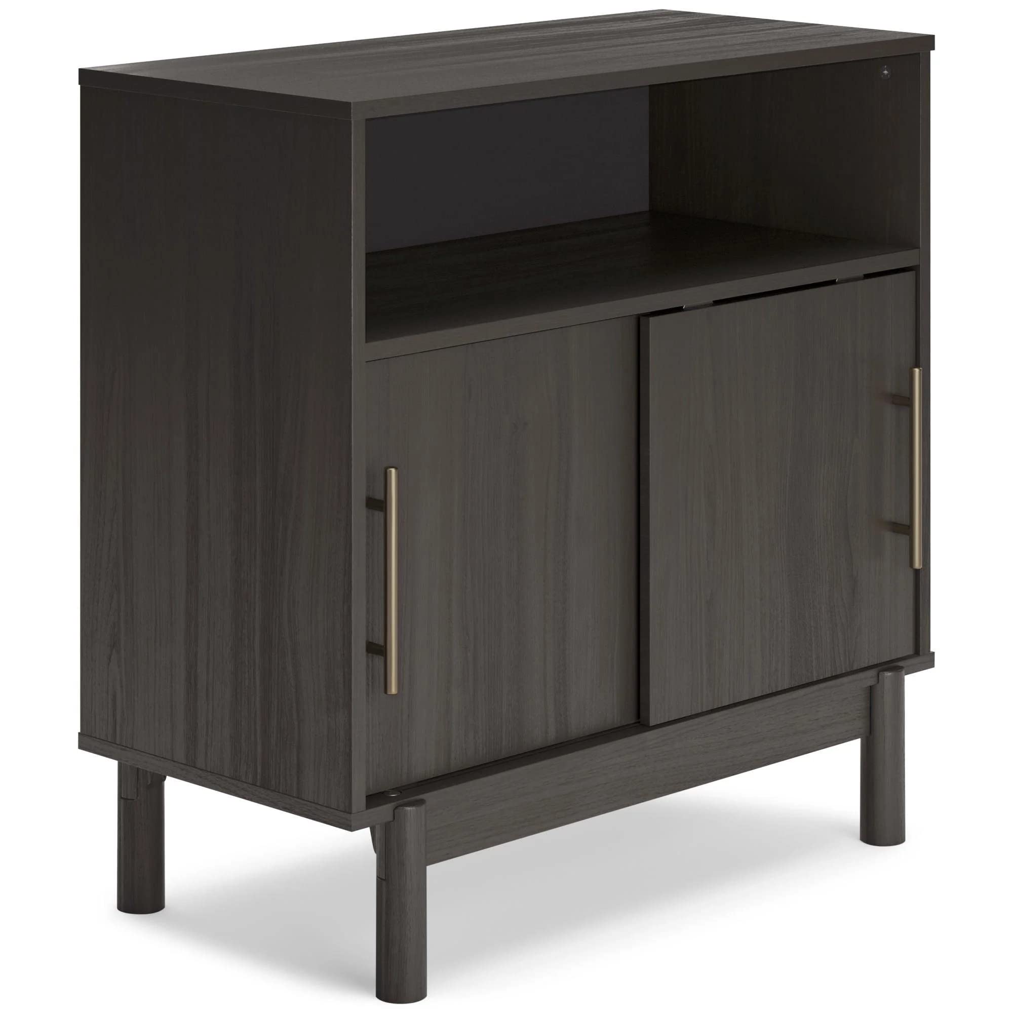 Signature Design by Ashley Brymont Modern 2-Door Accent Cabinet in Grayish Brown - Stylish Storage Solution for Living Room, Bedroom or Entryway