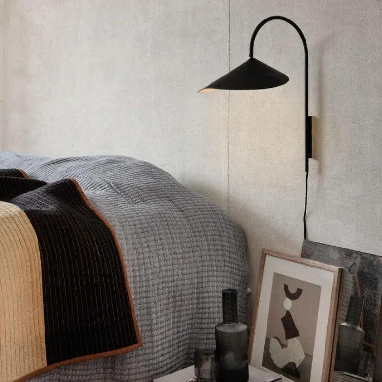 Rotating Bedside Plug-in Wall Lamp with USB Port - Perfect for Night Reading and Bedroom Decor